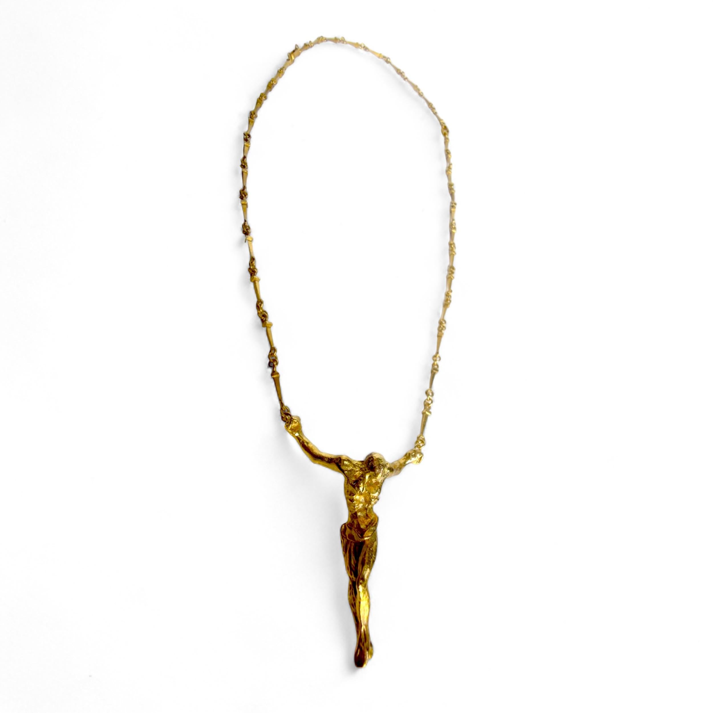Exclusive Dalí 18K solid gold 'St. John Cross' Necklace #A-821 - With Provenance For Sale 1