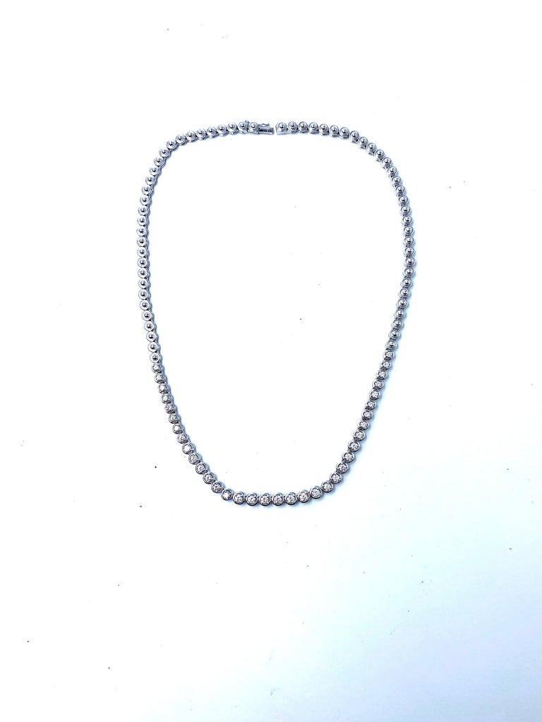Modern Exclusive Damiani Diamonds Tennis Necklace For Sale