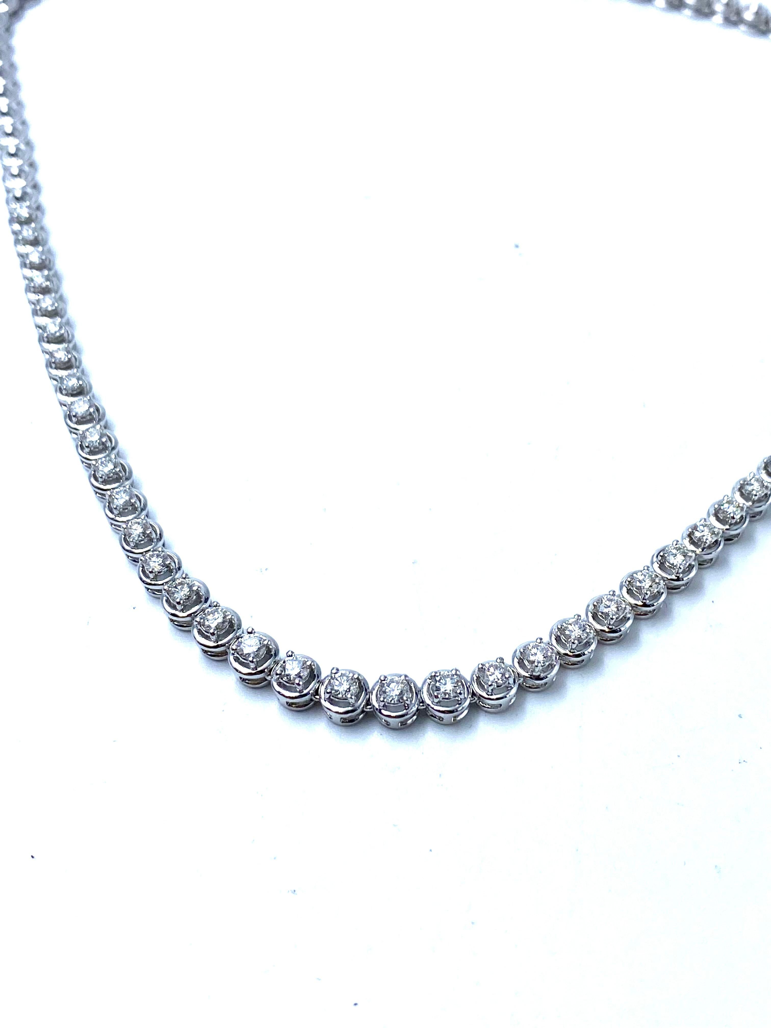 Brilliant Cut Exclusive Damiani Diamonds Tennis Necklace