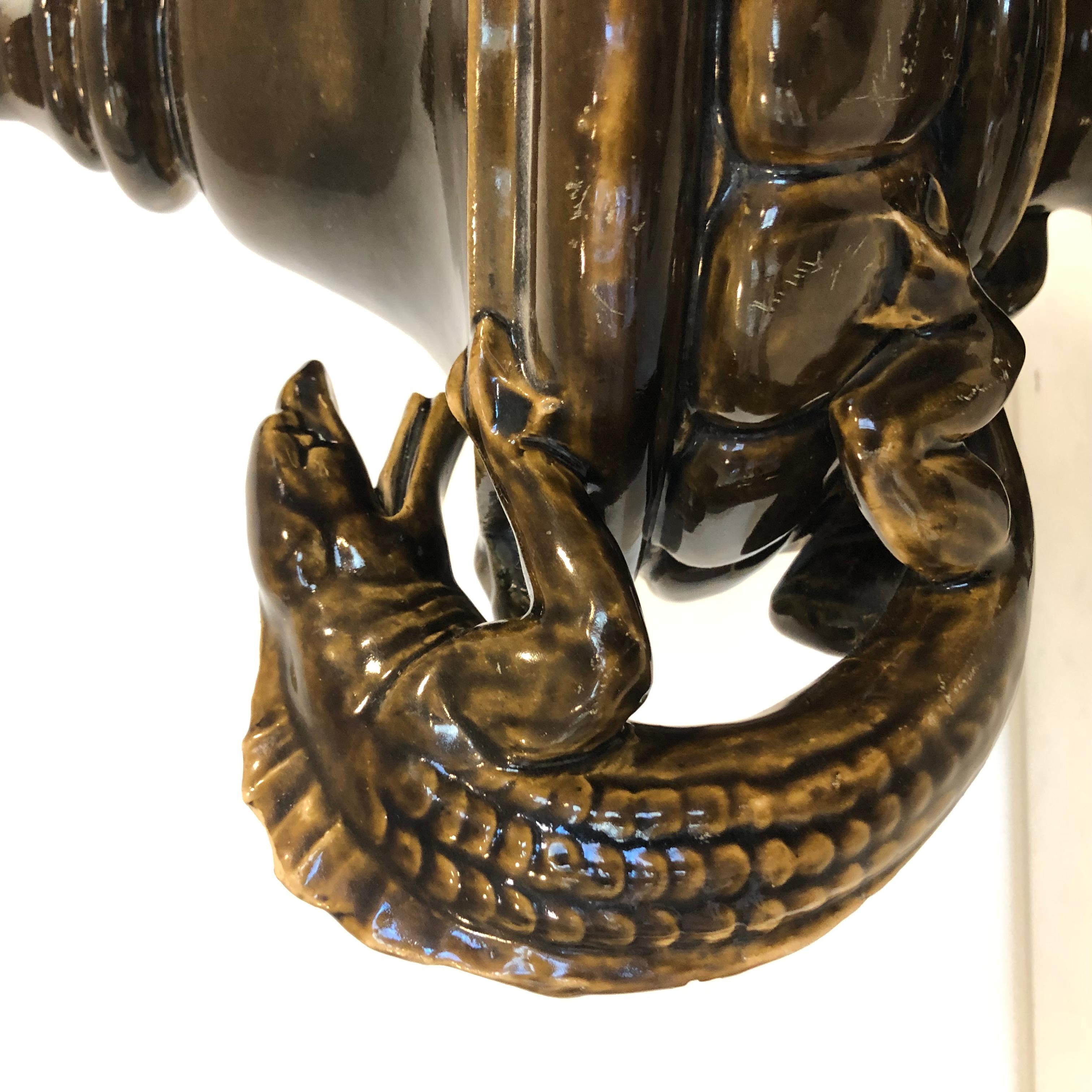 Exclusiva escultura danesa Jugend 1900 de cerámica artística con criaturas míticas Danés en venta