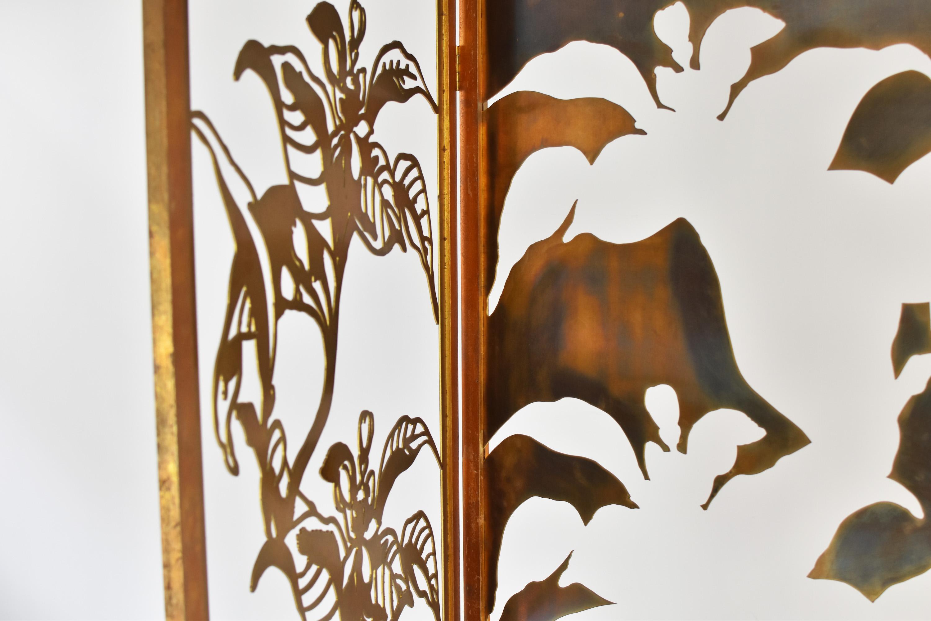 Late 20th Century Exclusive Decorative Folding Screen Designed for Dries Van Noten, 1980's