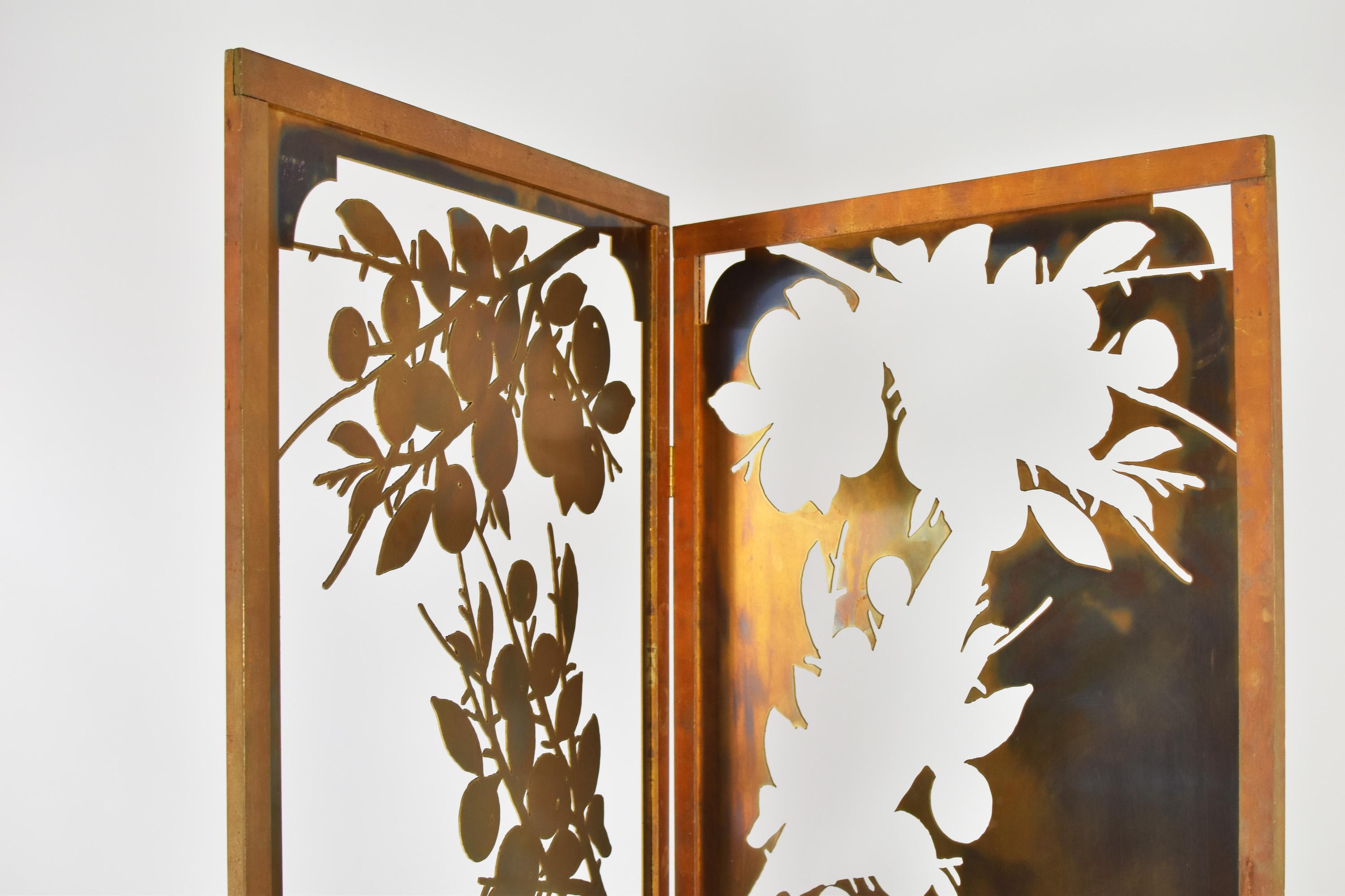 Late 20th Century Exclusive Decorative Folding Screen Designed for Dries Van Noten, 1980's
