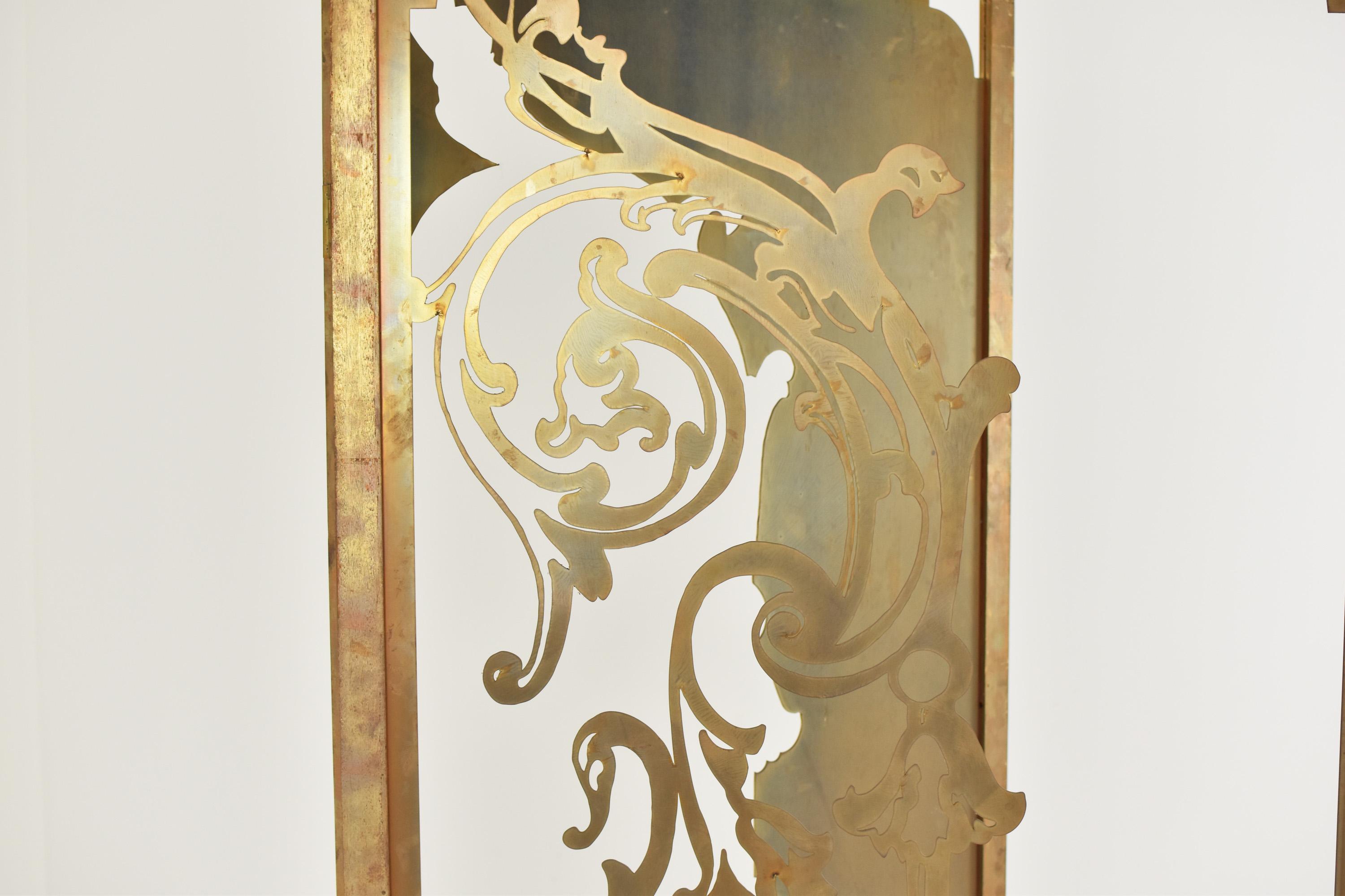 Brass Exclusive Decorative Folding Screen Designed for Dries Van Noten, 1980's