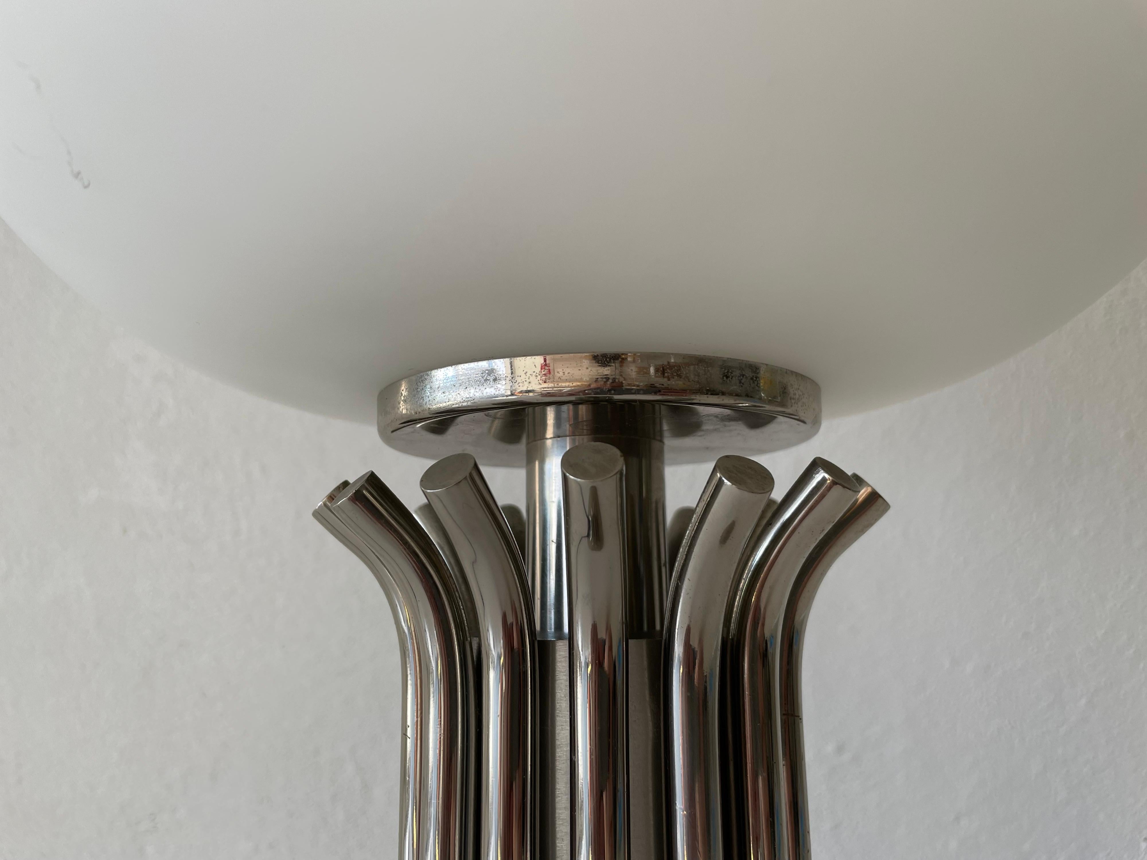 Exclusive Design Chrome and Opal Glass Table Lamp, 1970s, Italy For Sale 2