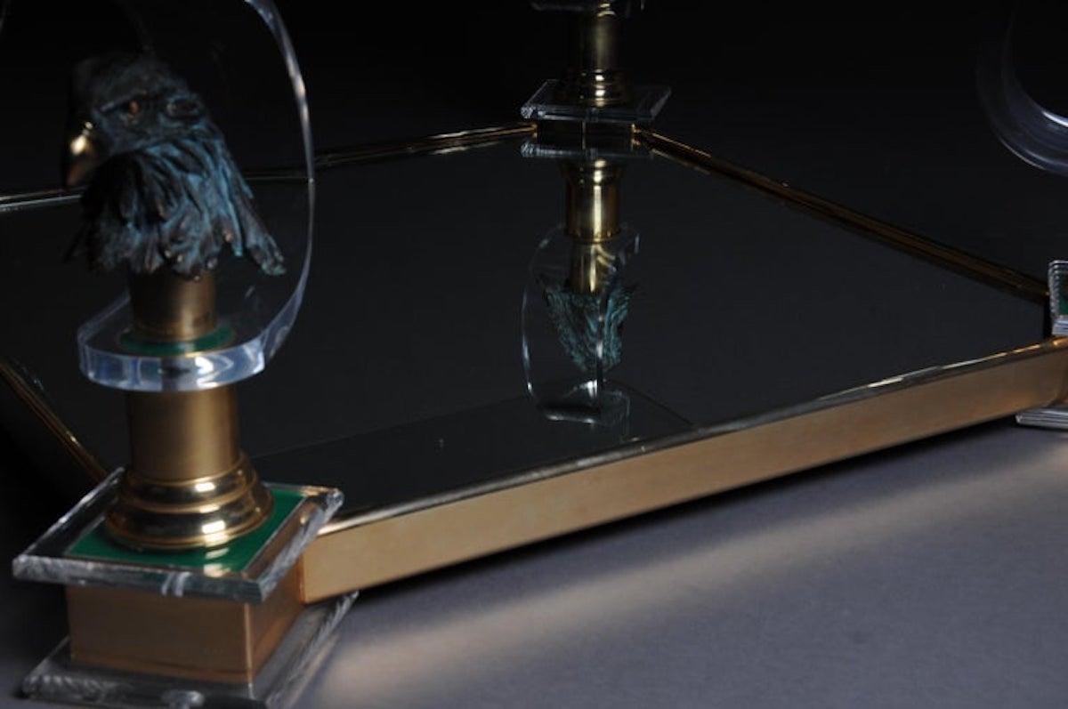 Brass Exclusive Designer Coffee Table Glass / Acrylic Maison Charles For Sale