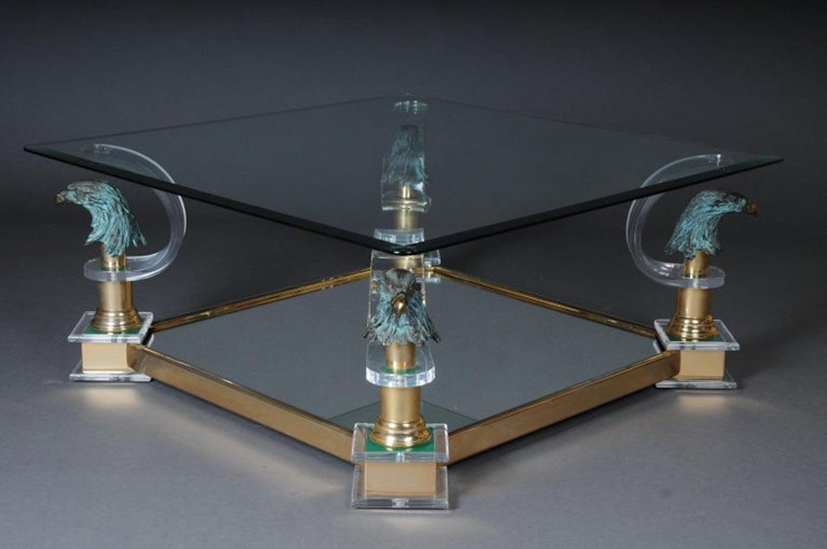 Exclusive Designer Coffee Table Glass / Acrylic Maison Charles For Sale 1