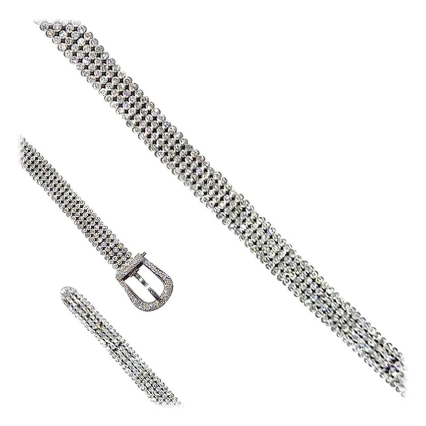 Exclusive Diamond Fine Jewelry White 18 Karat Gold Bracelet For Sale