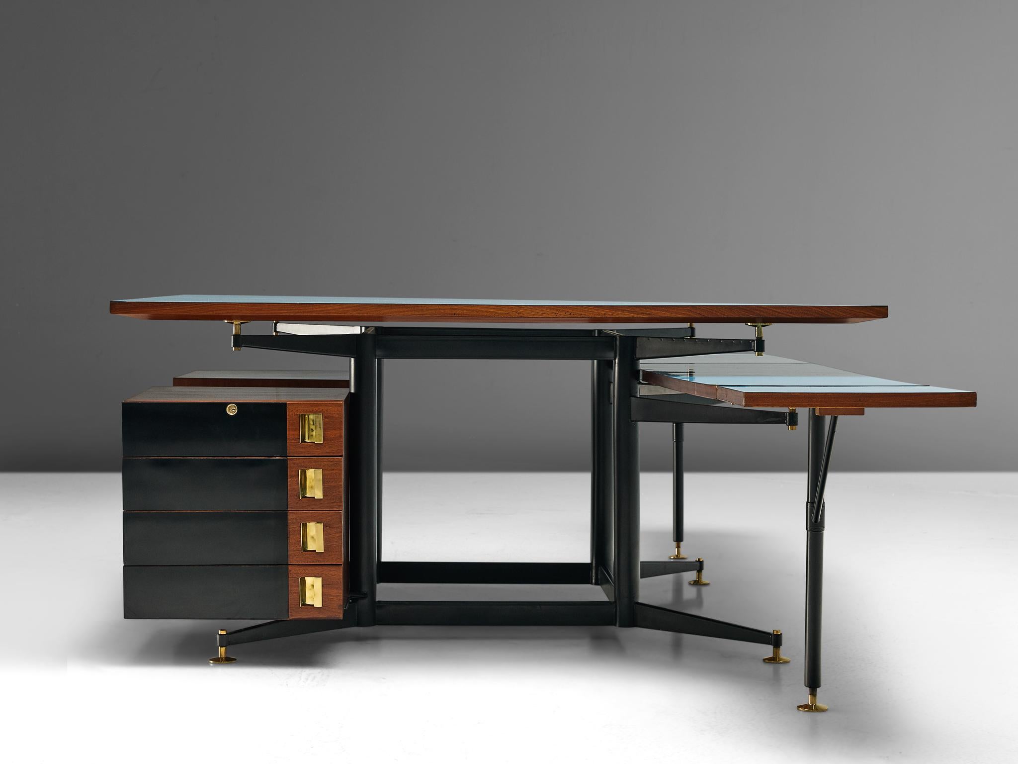 Mid-Century Modern Exclusive Double Desk in Italian Walnut