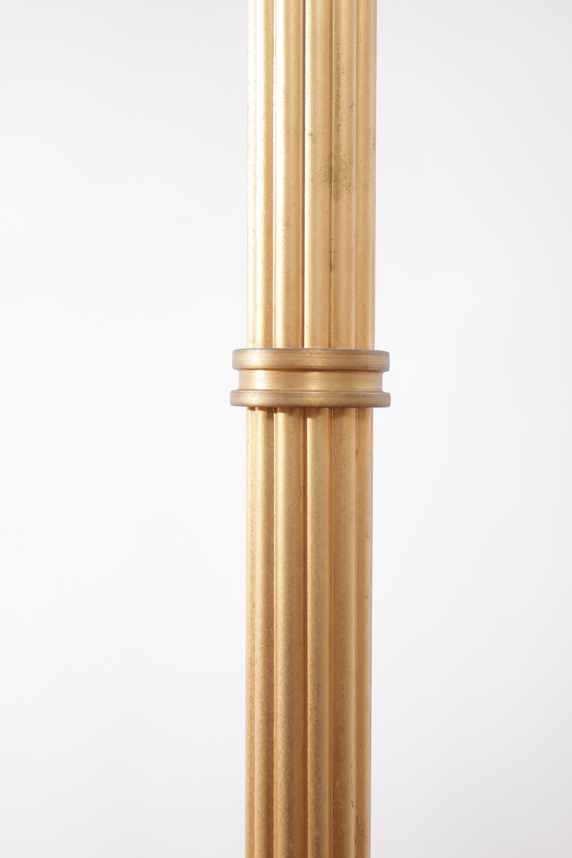 Metallo Lampada da terra in metallo dorato in stile Impero, anni '50 in vendita