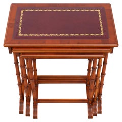 Exclusive English furniture  Cherry wood nesting tables  1970s