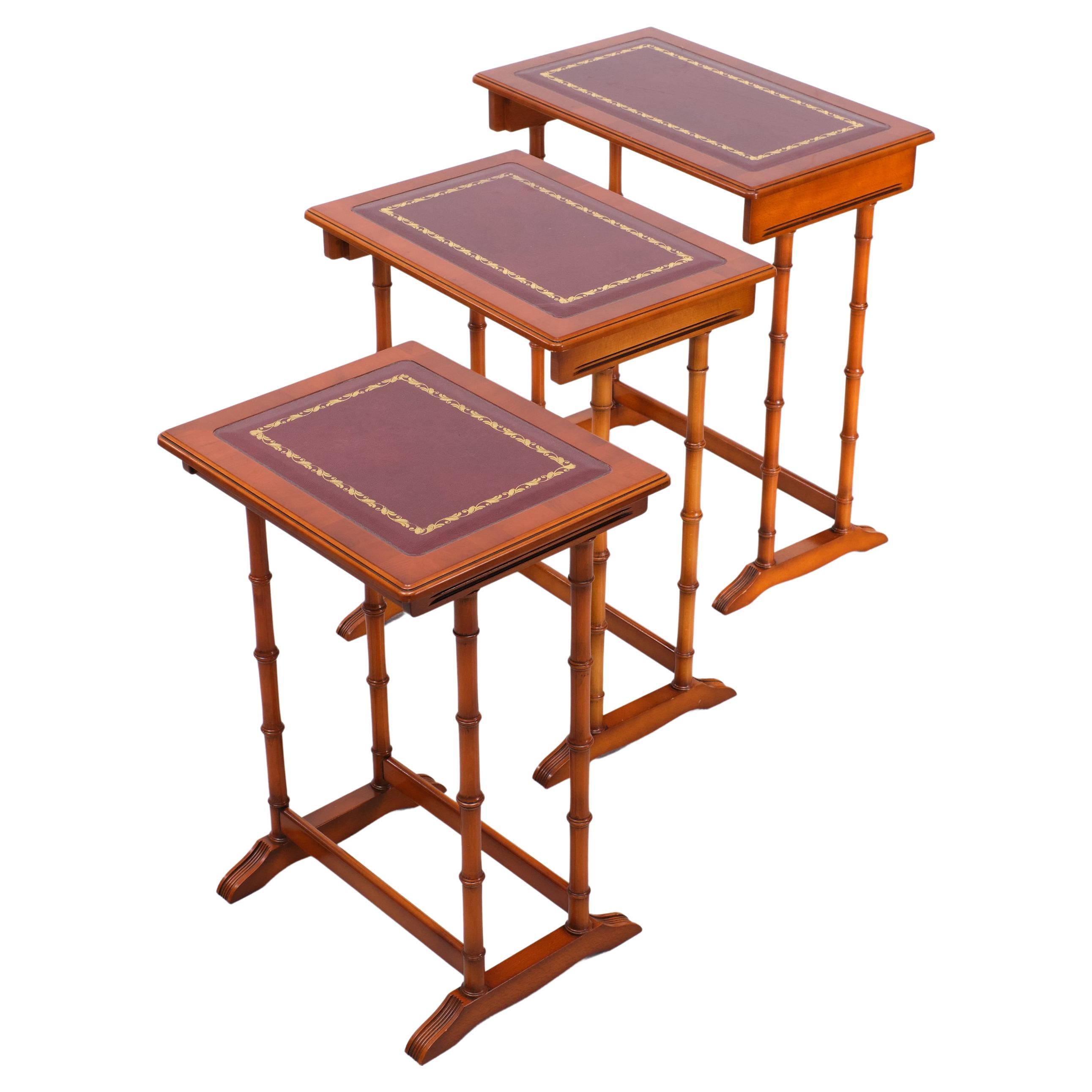   Exclusive English furniture  Cherry wood nesting tables  1970s  For Sale 1