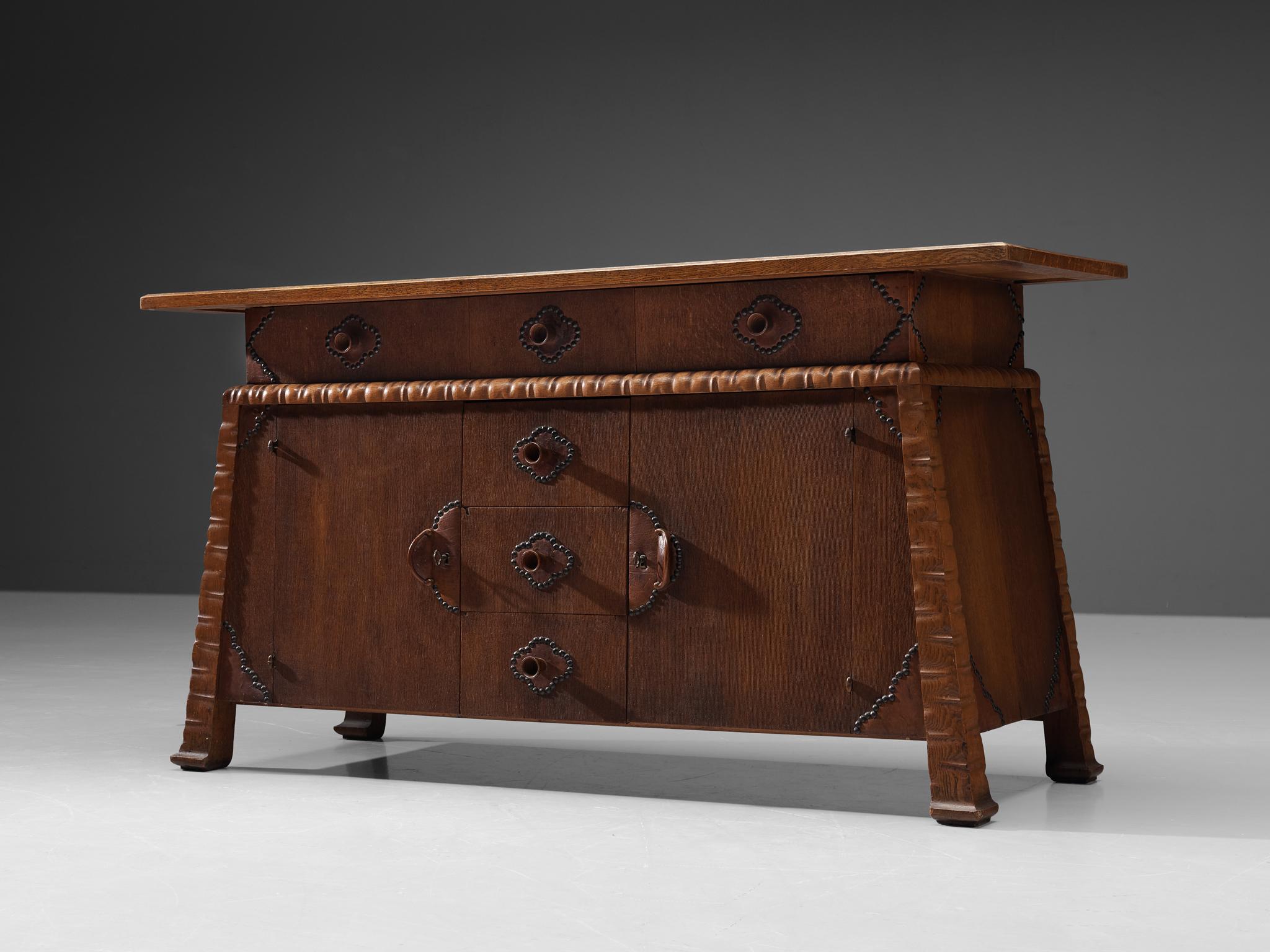 Mid-20th Century Exclusive Ernesto Valabrega Cabinet in Solid Oak