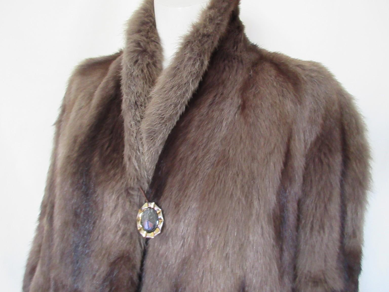 Black Exclusive Fisher Sable Fur Coat For Sale