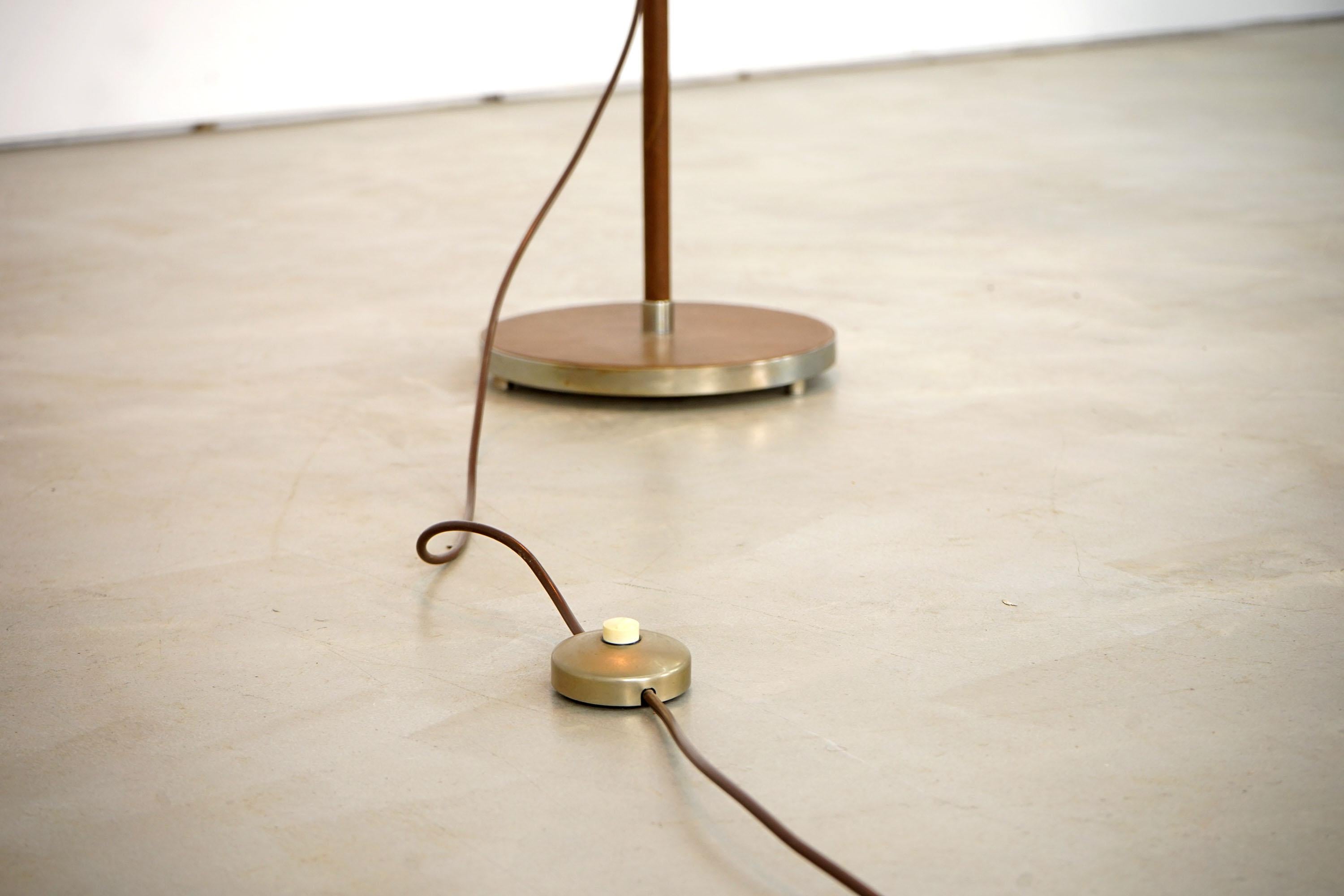 Exclusive Floor Lamp with a Shade of Leather, 1970s In Good Condition In Munster, NRW