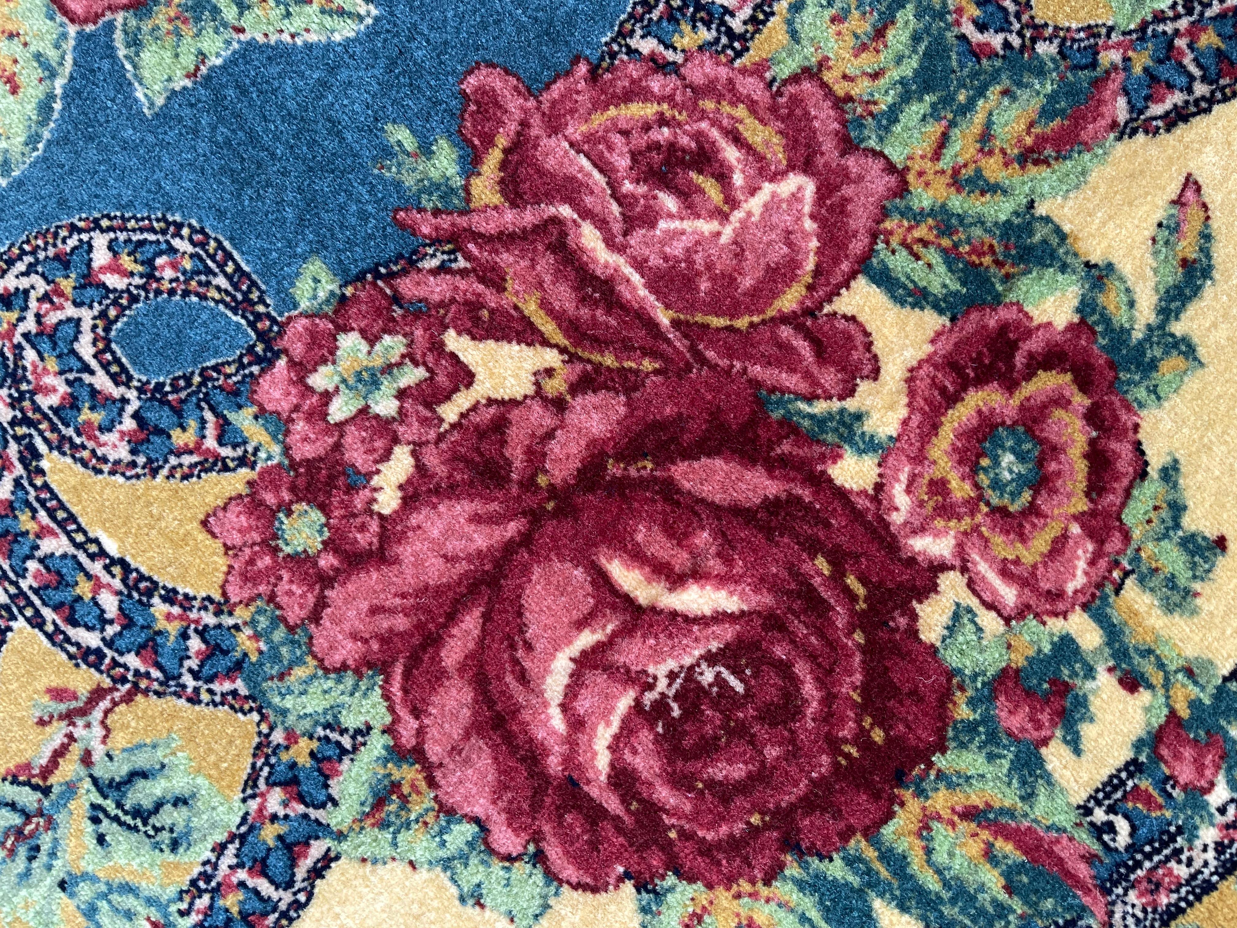 Exclusive Floral Rug, Silk Handwoven Carpet, Kurdish Oriental Rug For Sale 3