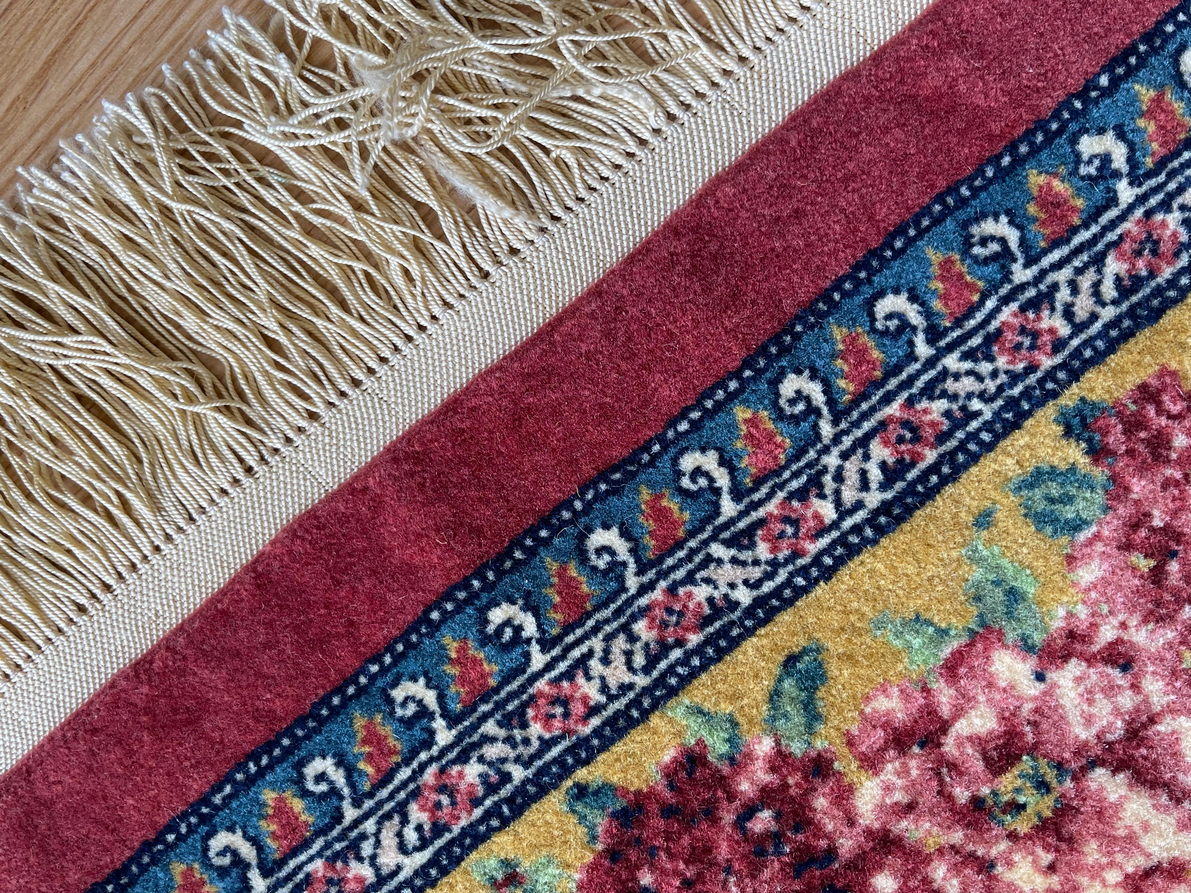 Exclusive Floral Rug, Silk Handwoven Carpet, Kurdish Oriental Rug For Sale 9