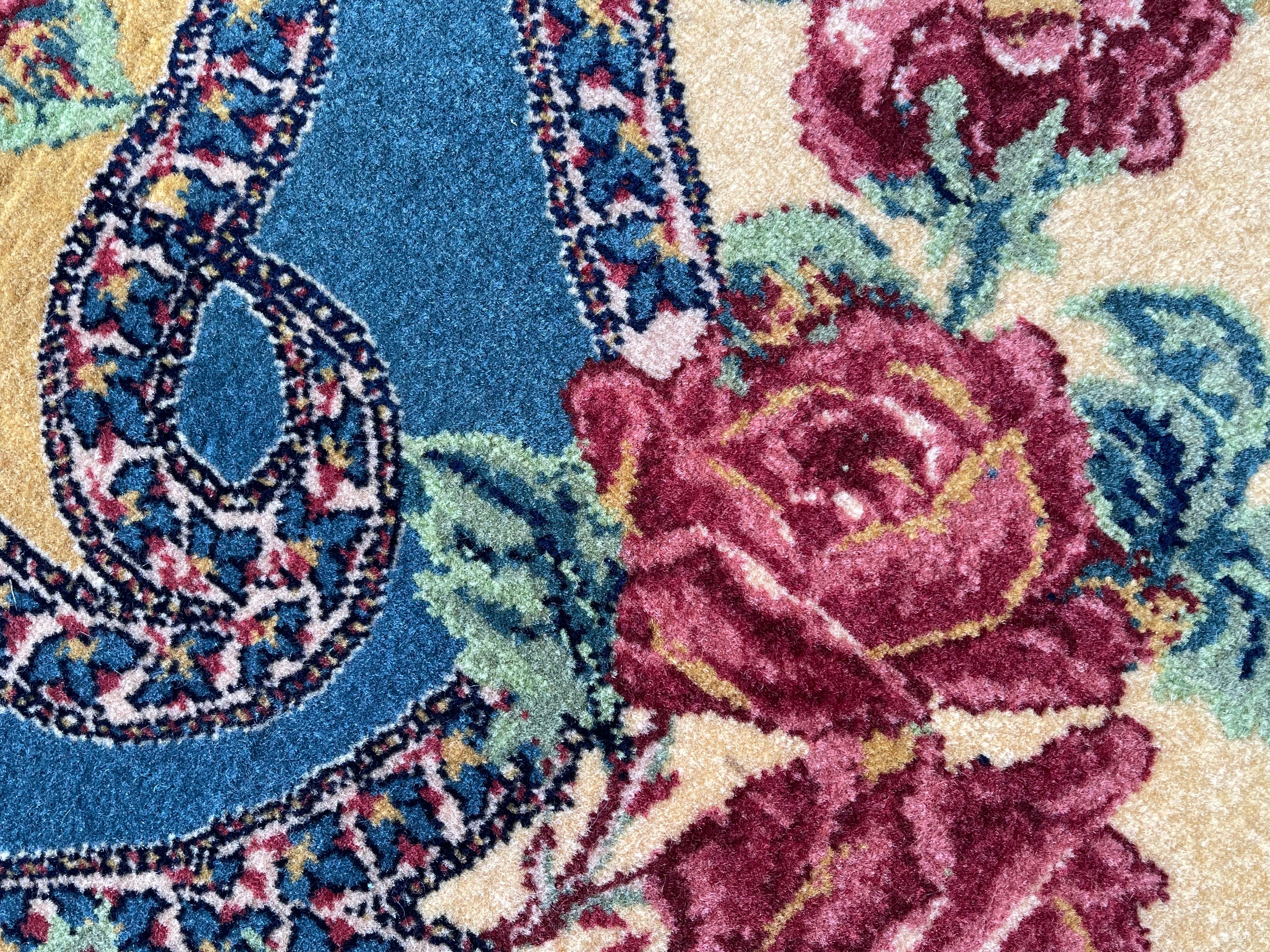 Exclusive Floral Rug, Silk Handwoven Carpet, Kurdish Oriental Rug For Sale 11