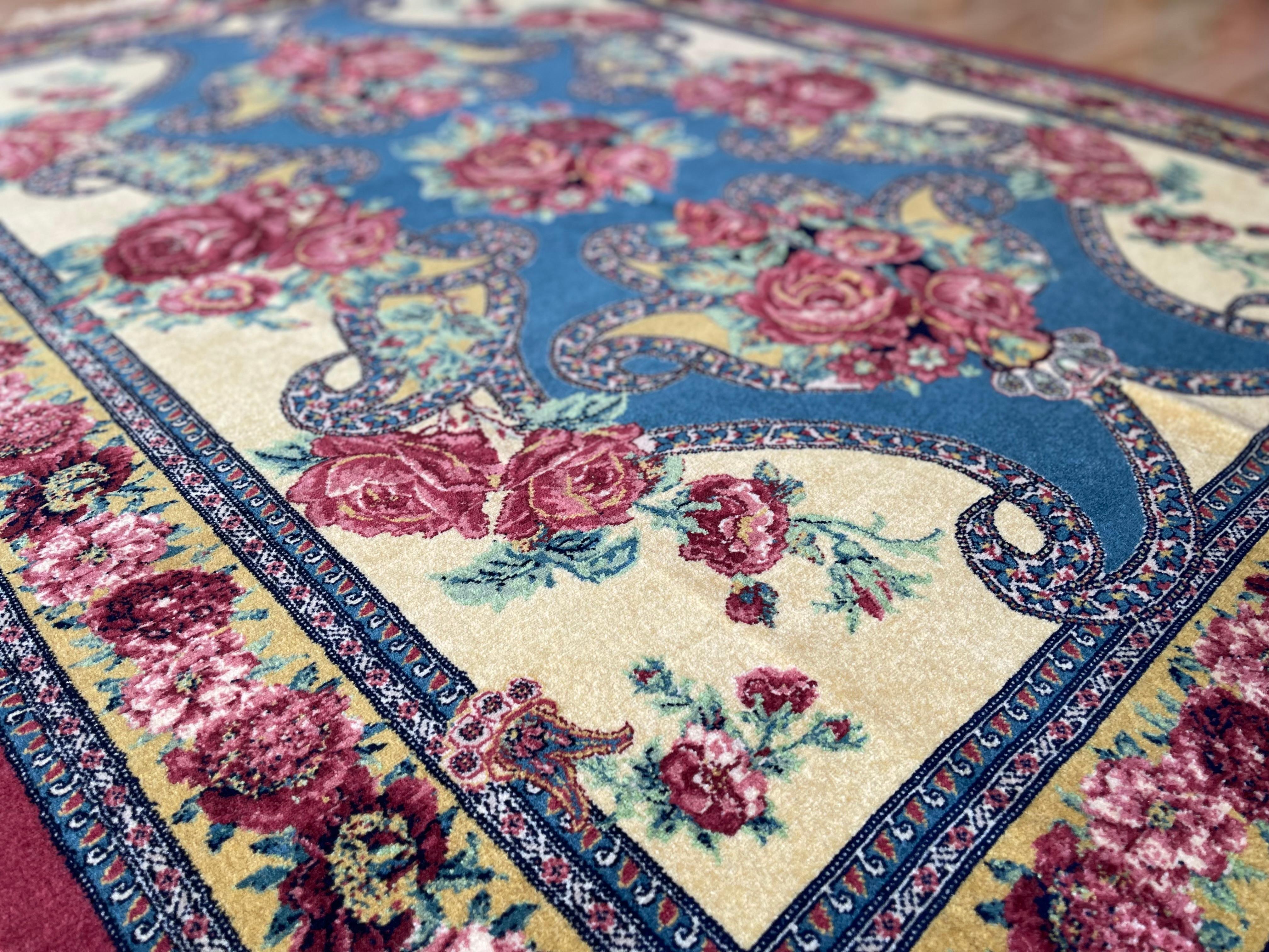 Exclusive Floral Rug, Silk Handwoven Carpet, Kurdish Oriental Rug For Sale 1