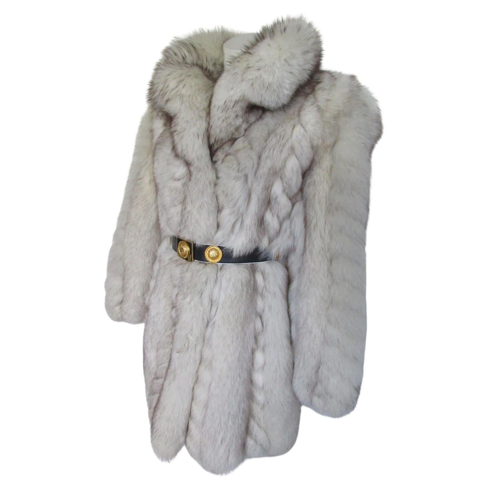 Exclusive Fox White Fur Coat For Sale