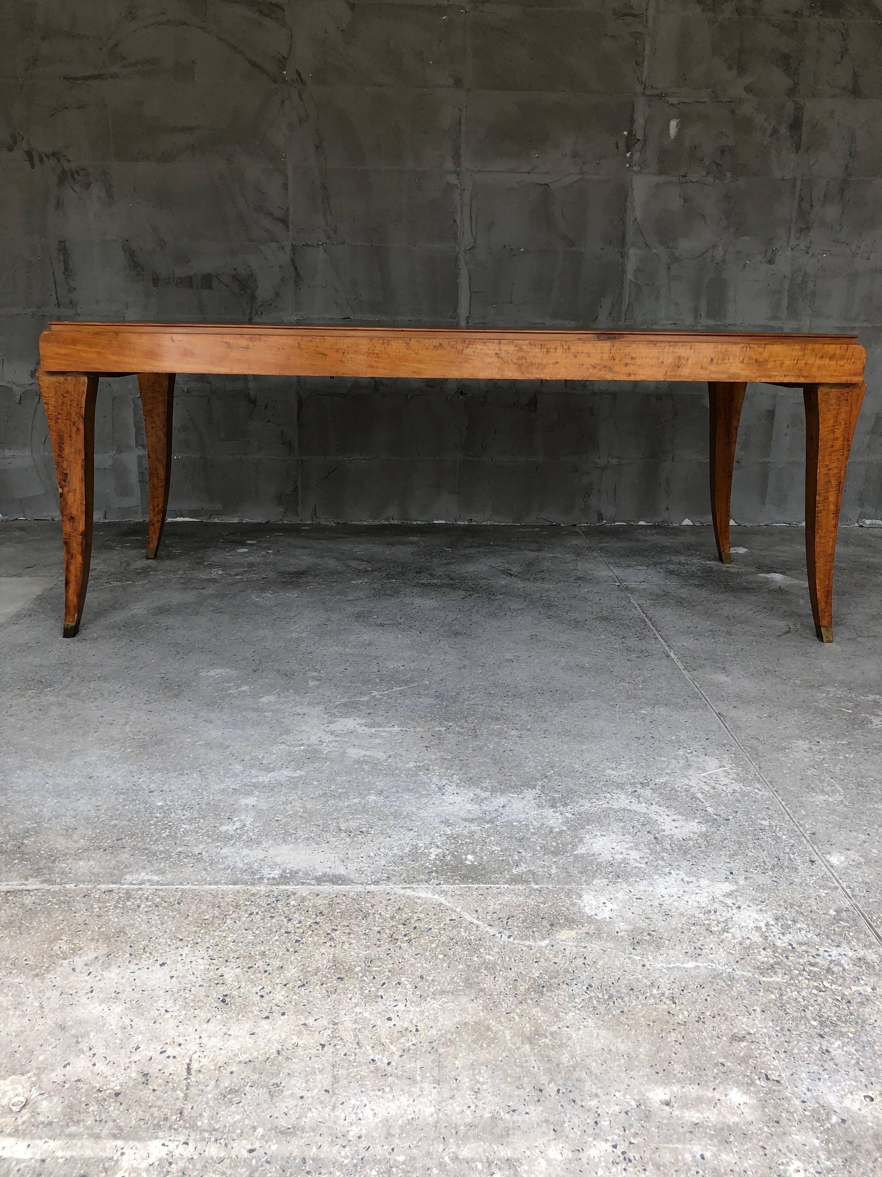 Exclusive French Dining Art Deco Eucalyptus Table in the style of Gio Ponti In Good Condition For Sale In Sofia, BG