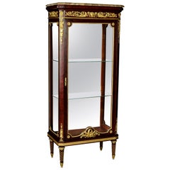 Exclusive French Vitrine in Antique Louis XVI Style Mahogany bronzed