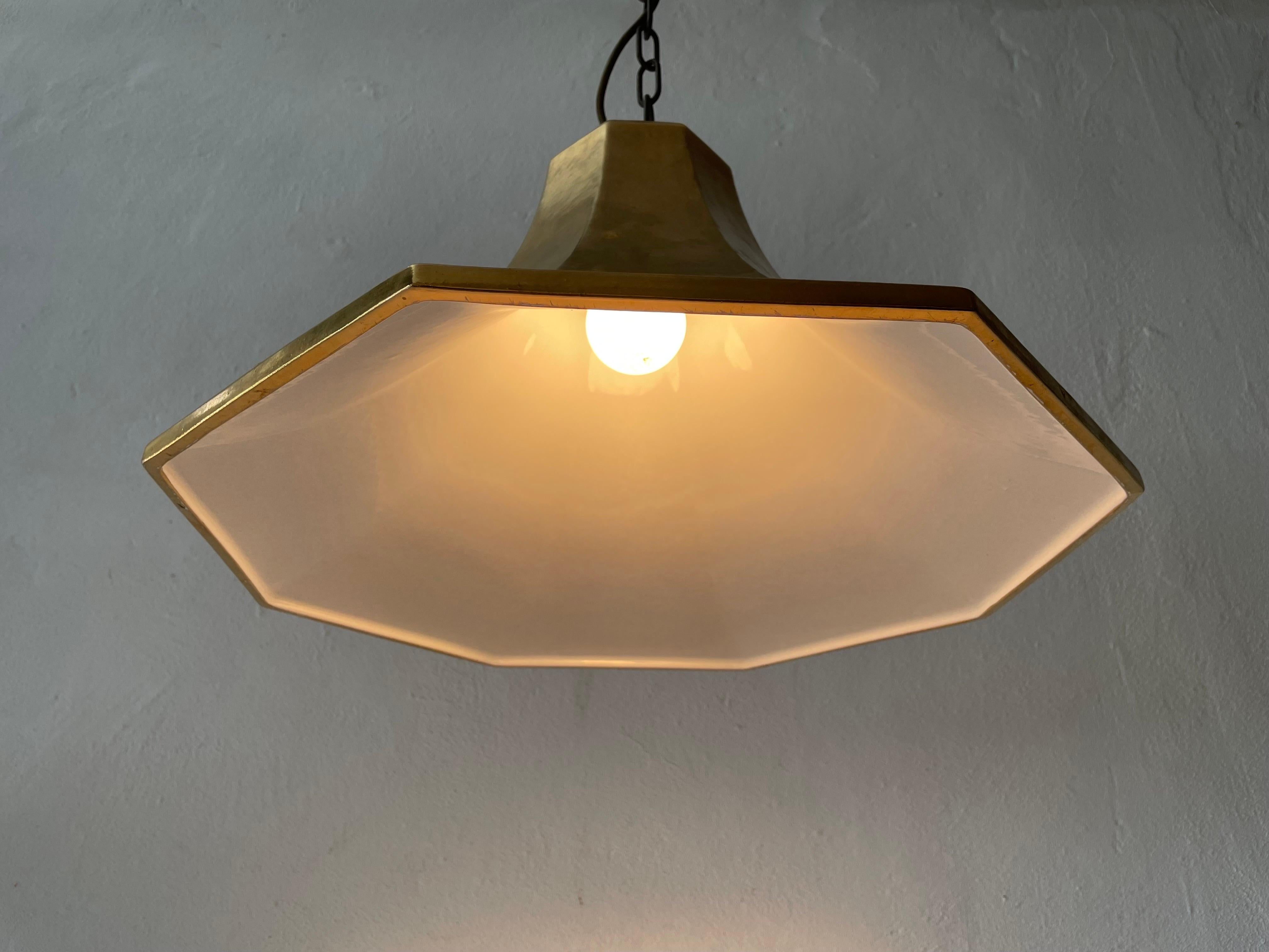 Exclusive Gold Ceramic Pendant Lamp by Licht+Wohnen, Karlsruhe, 1970s, Germany For Sale 5