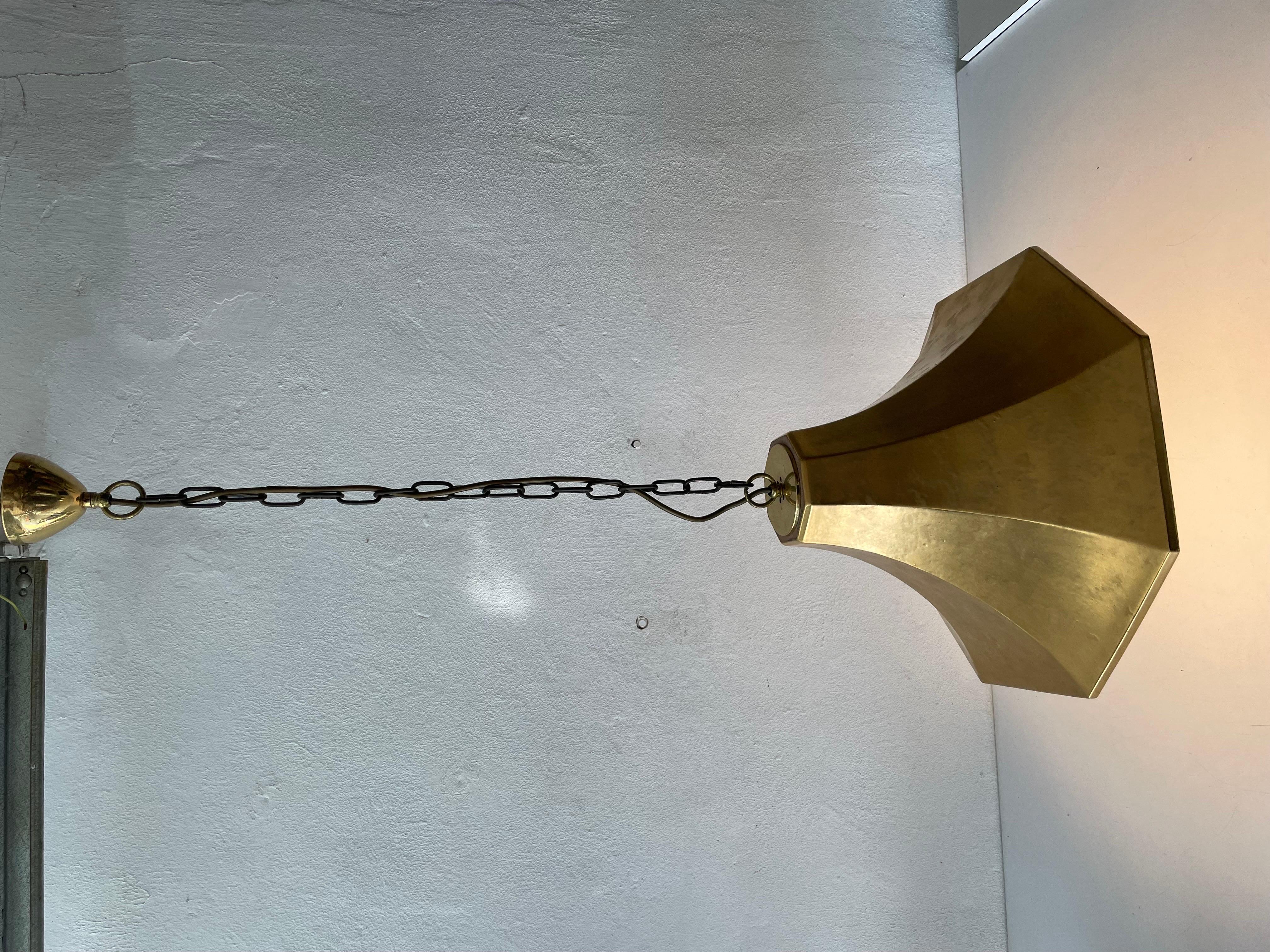 Exclusive Gold Ceramic Pendant Lamp by Licht+Wohnen, Karlsruhe, 1970s, Germany For Sale 6