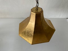 Exclusive Gold Ceramic Pendant Lamp by Licht+Wohnen, Karlsruhe, 1970s, Germany
