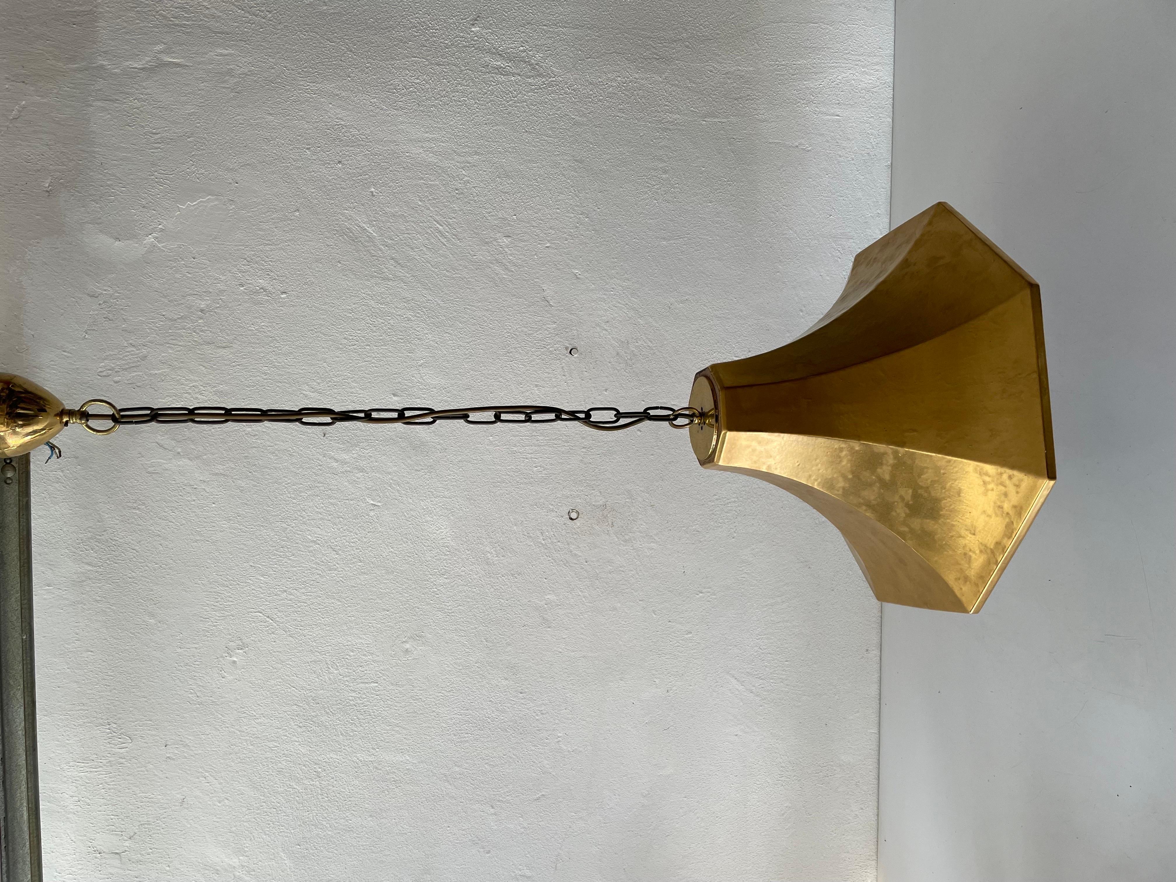 Late 20th Century Exclusive Gold Ceramic Pendant Lamp by Licht+Wohnen, Karlsruhe, 1970s, Germany For Sale