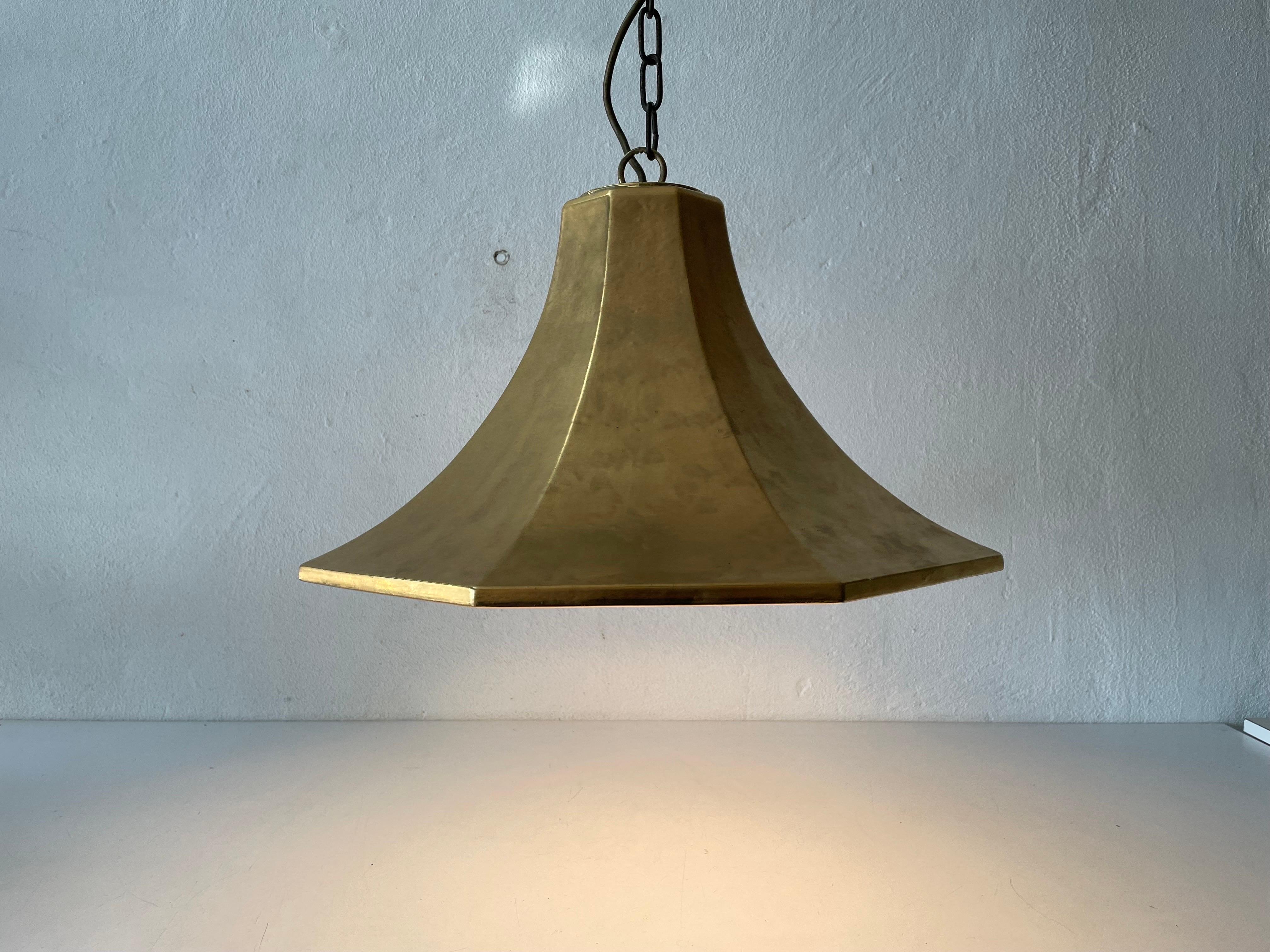 Exclusive Gold Ceramic Pendant Lamp by Licht+Wohnen, Karlsruhe, 1970s, Germany For Sale 2