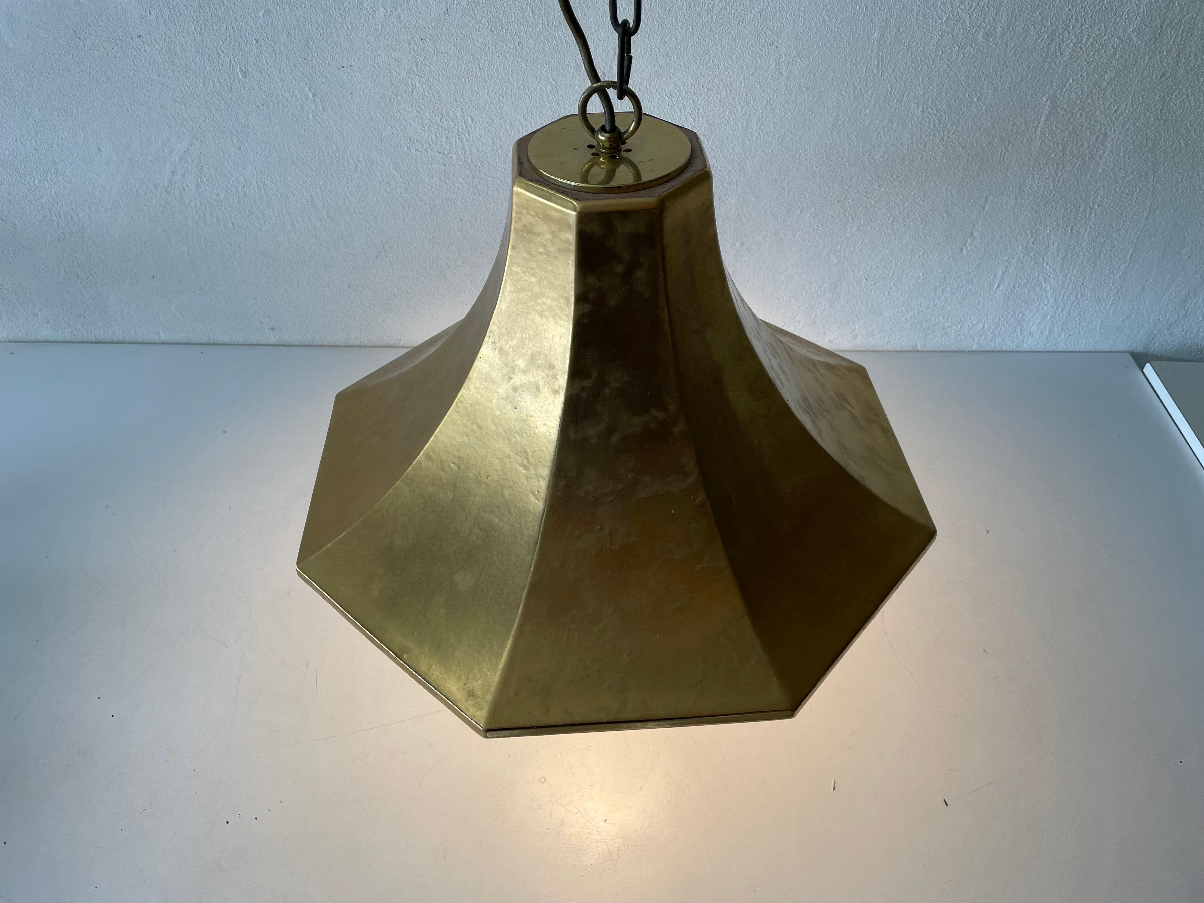Exclusive Gold Ceramic Pendant Lamp by Licht+Wohnen, Karlsruhe, 1970s, Germany For Sale 3