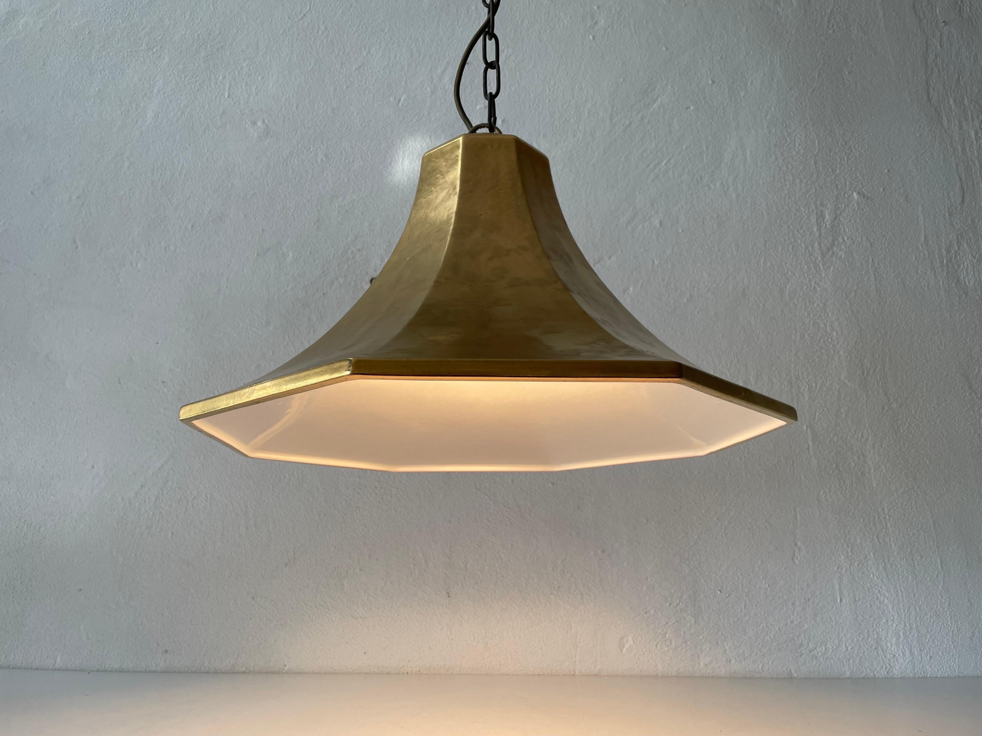 Exclusive Gold Ceramic Pendant Lamp by Licht+Wohnen, Karlsruhe, 1970s, Germany For Sale 4