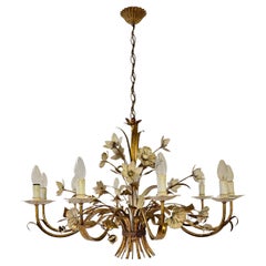 Exklusiver goldener Florentine-Kronleuchter, Italien - CIRCA 1970