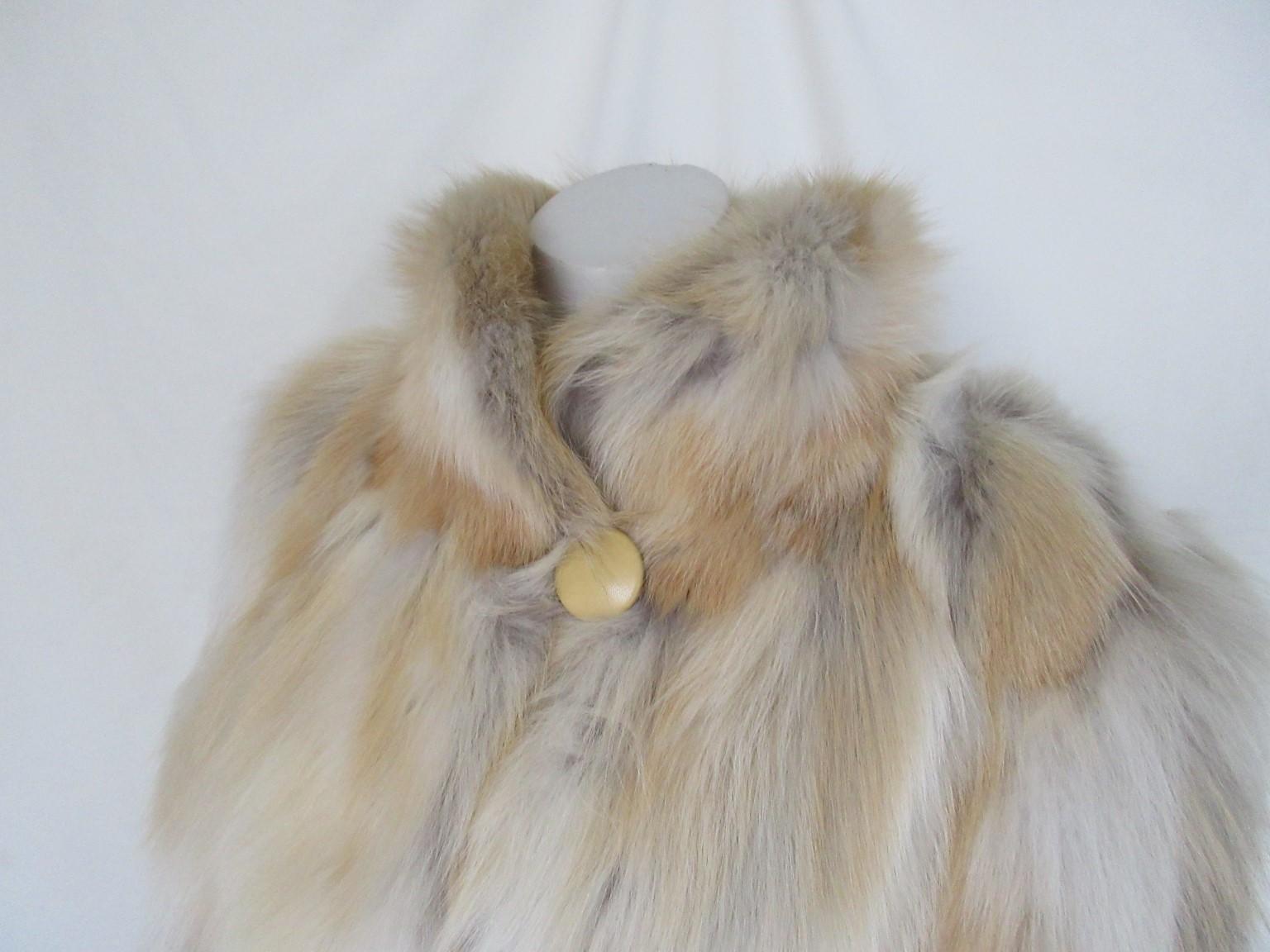 Gray Exclusive Golden Fox Fur Coat For Sale