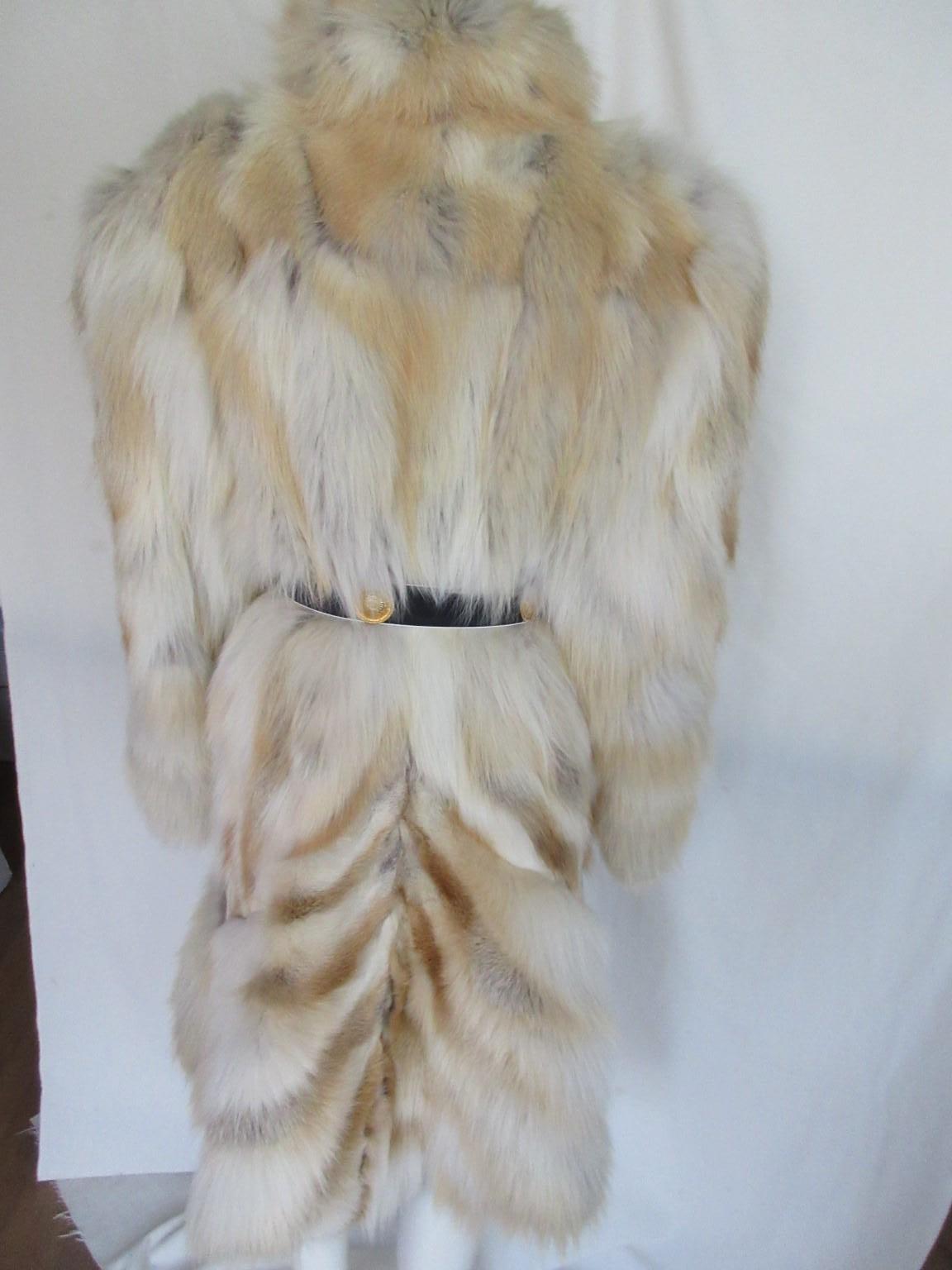 Women's or Men's Exclusive Golden Fox Fur Coat For Sale
