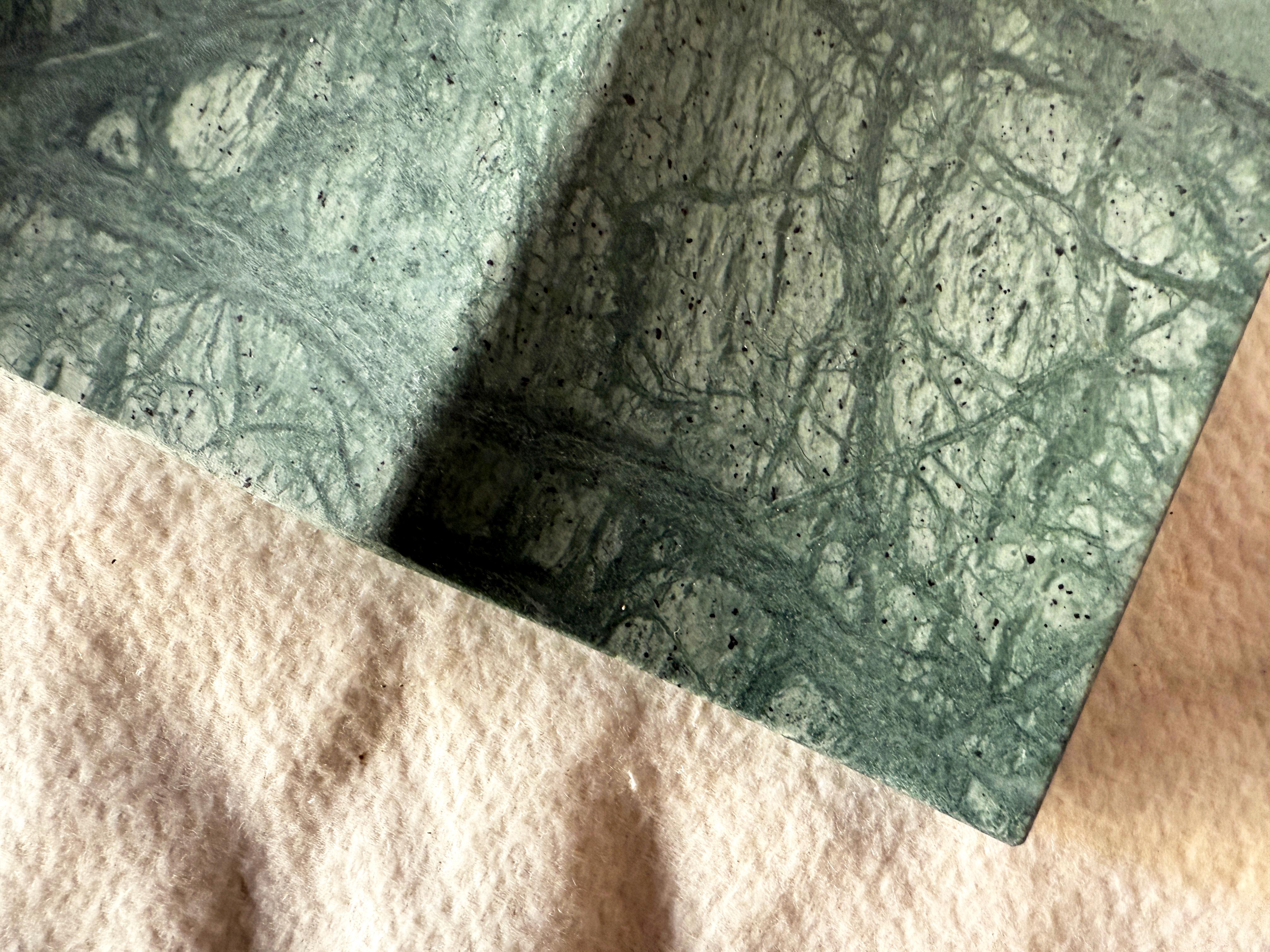 Minimalist Exclusive Green India Marble Luxury Jewelry Tray Unique Double Design Minimal For Sale