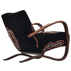 Exclusive Hand Embroidered Jindrich Halabala Lounge Chair