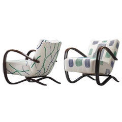 Exclusive Hand Embroidered Jindrich Halabala Lounge Chairs