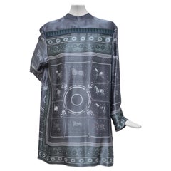 HERMES Horse Print Runway Fall 2019  Metallic Jacquard Tunic Top   NEW  W Tags