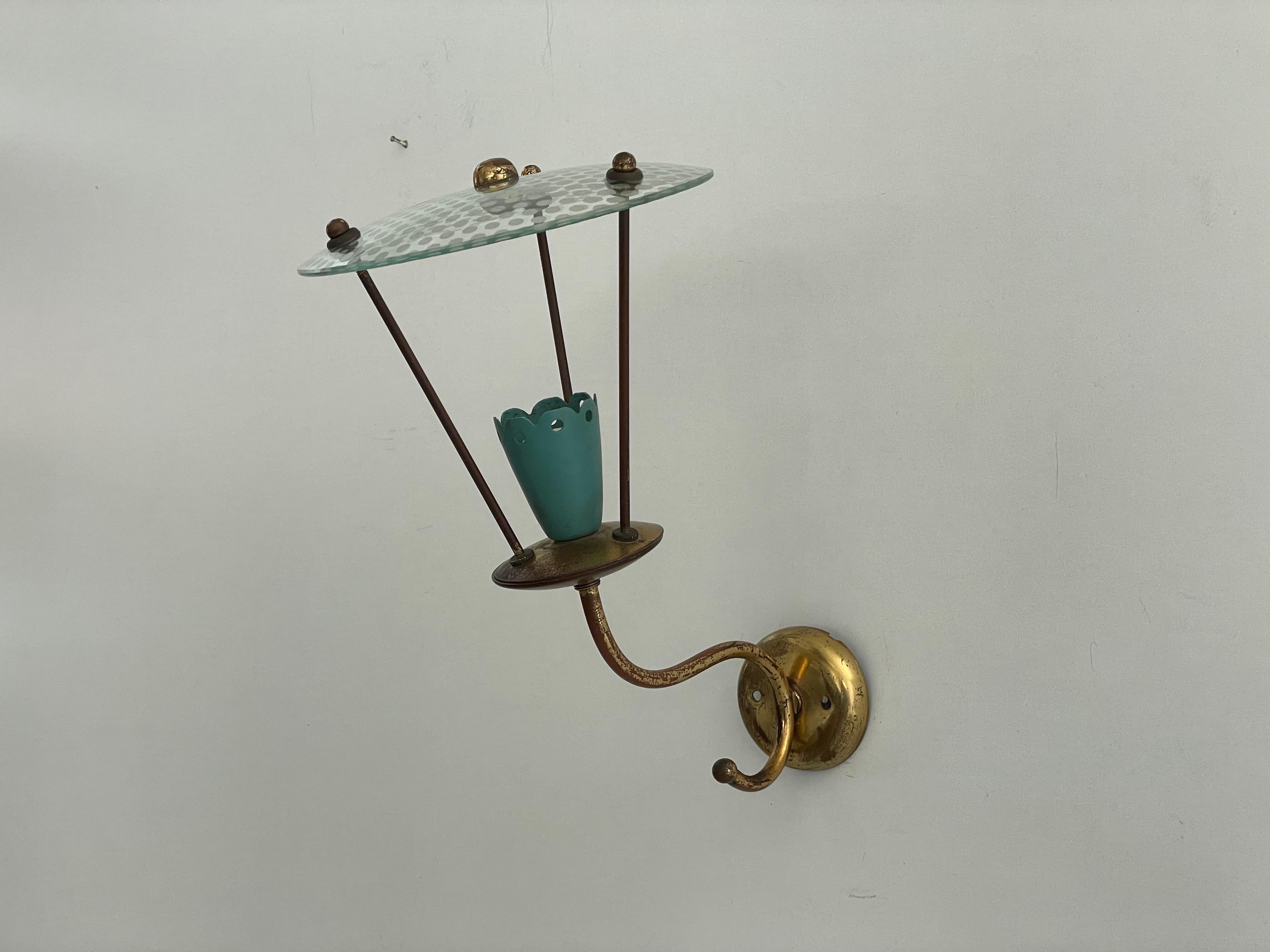 Exclusive Design italiano - Applique singole con paralume in vetro, anni '50 - Italia