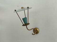 Exclusive Italian Design Einzelne Leuchte mit Glasschirm, 1950er Jahre, Italien