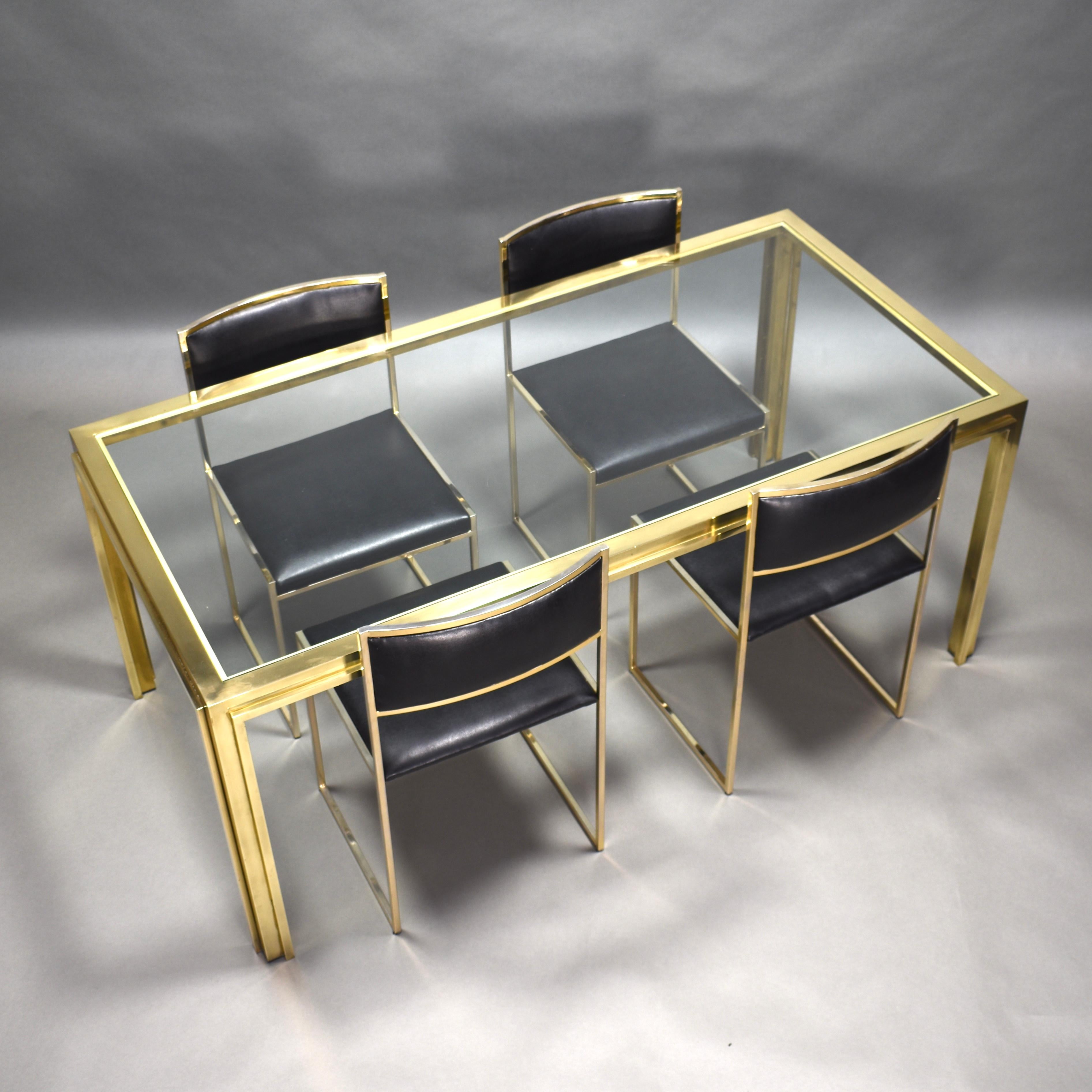Exclusive Italian Dining Table in Brass by or in the style of Rizzo, Italy 1970s 7
