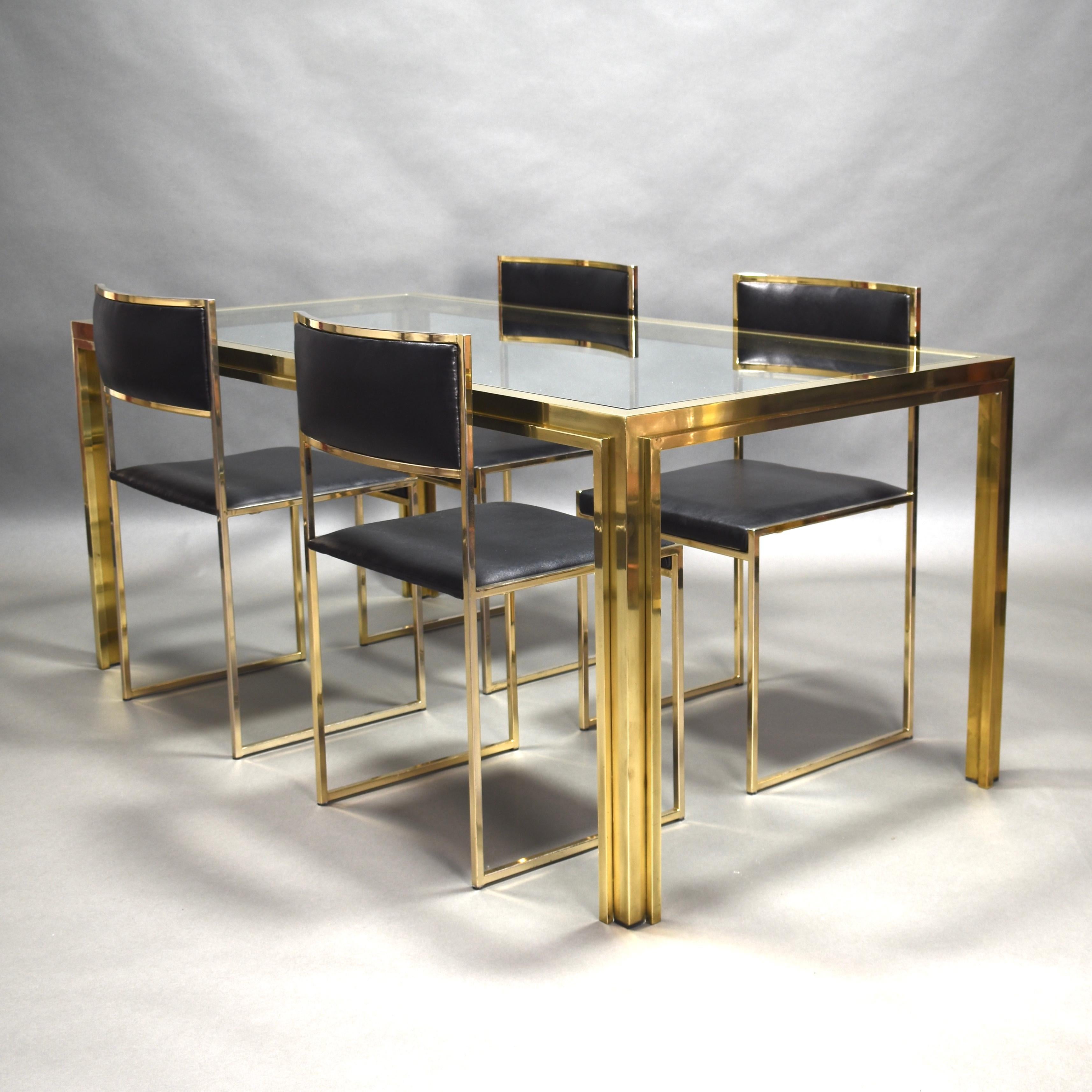Exclusive Italian Dining Table in Brass by or in the style of Rizzo, Italy 1970s 9