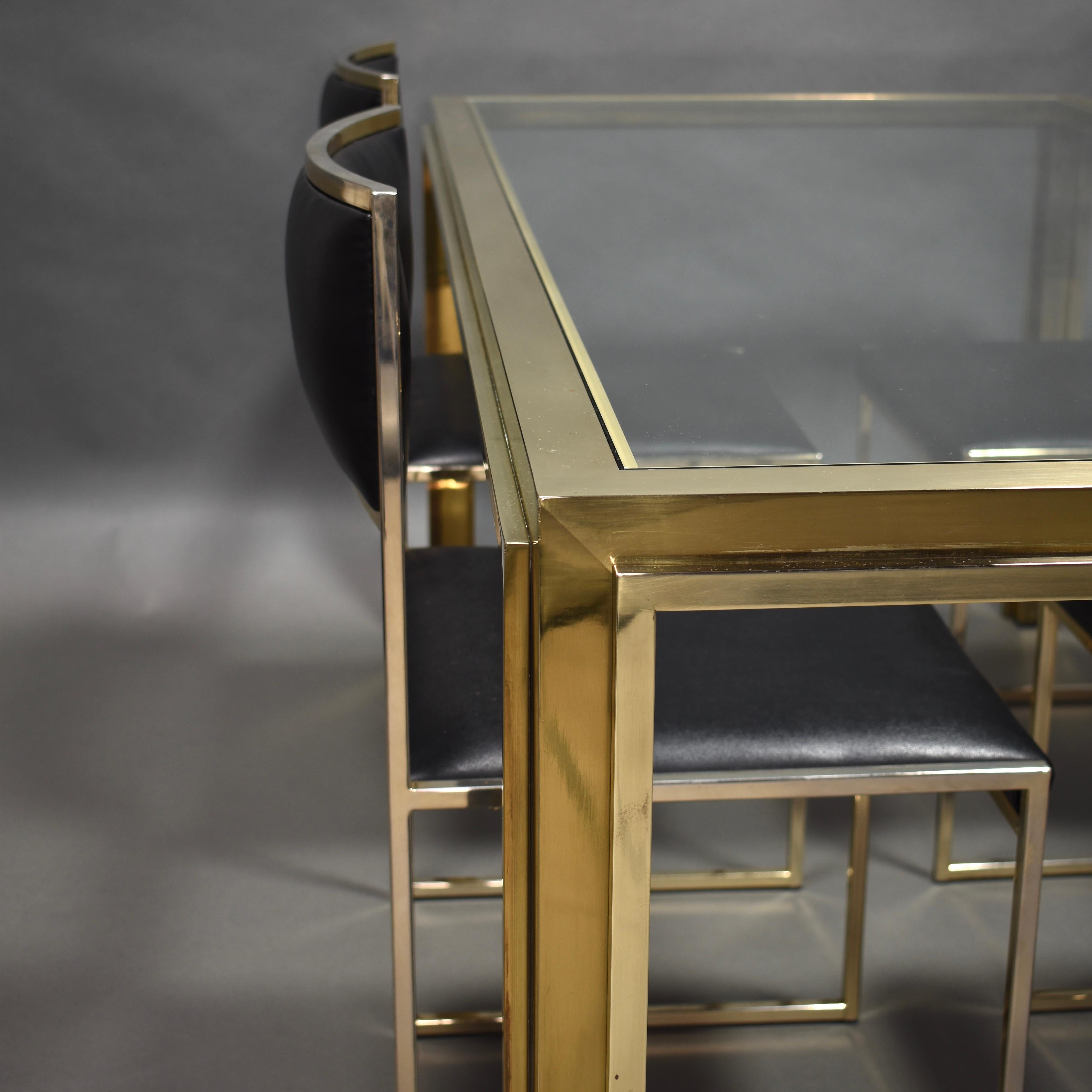 Exclusive Italian Dining Table in Brass by or in the style of Rizzo, Italy 1970s 12