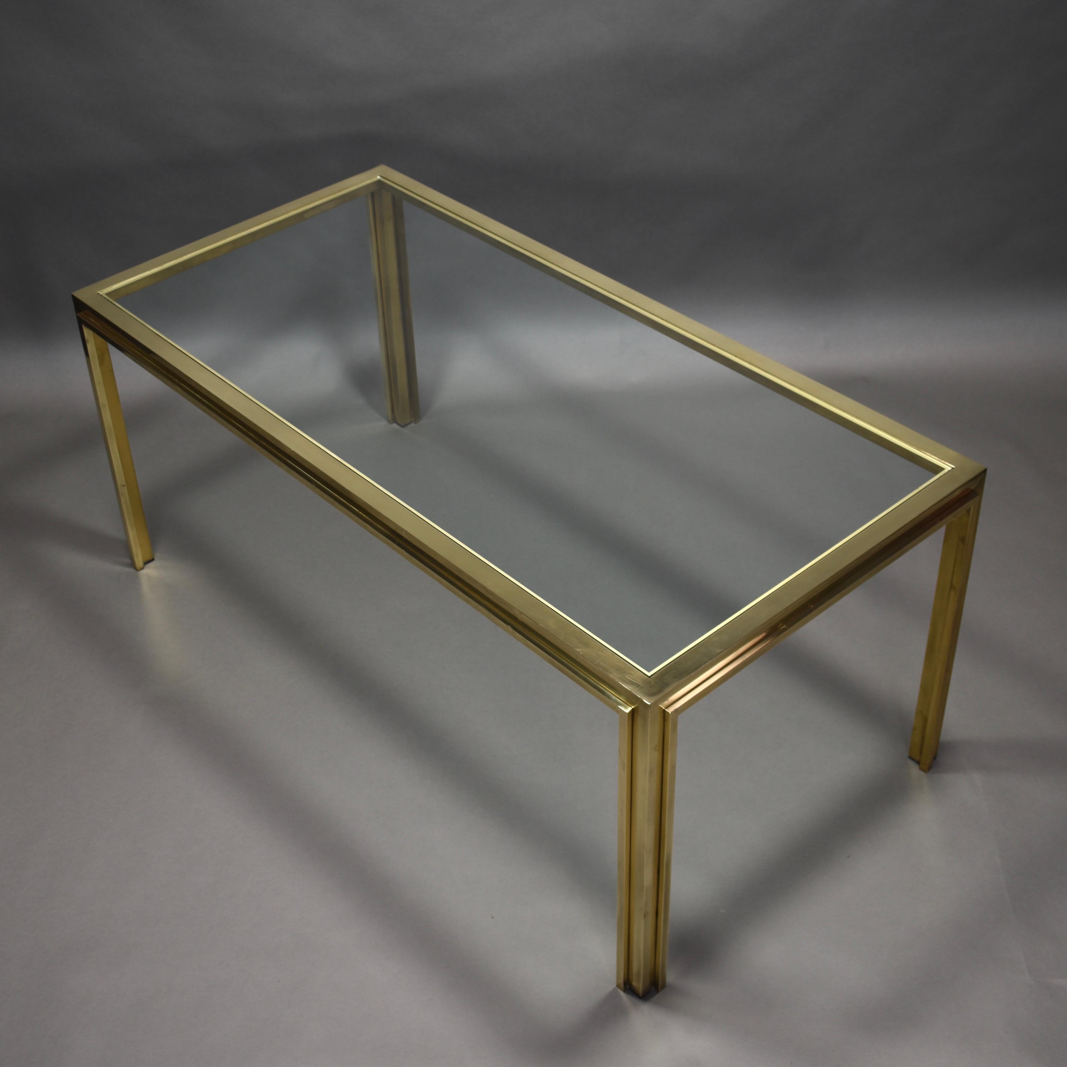 Mid-Century Modern Exclusive Italian Dining Table in Brass by or in the style of Rizzo, Italy 1970s