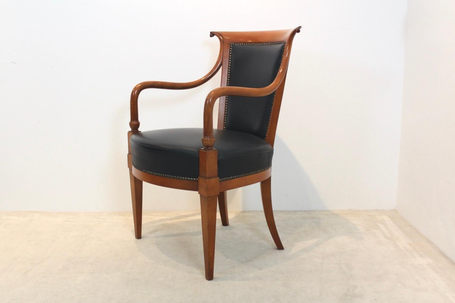 Exclusive Italian ‘Directoire’ Chair by Selva in Solid Beech and Leather 3