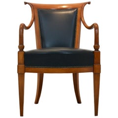 Exclusive Italian ‘Directoire’ Chair by Selva in Solid Beech and Leather