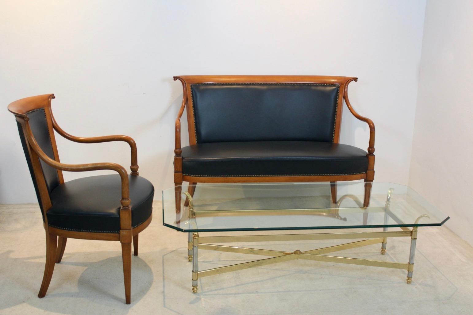 20th Century Exclusive Italian ‘Directoire’ Set with Two-Seat Sofa and Chair by Selva