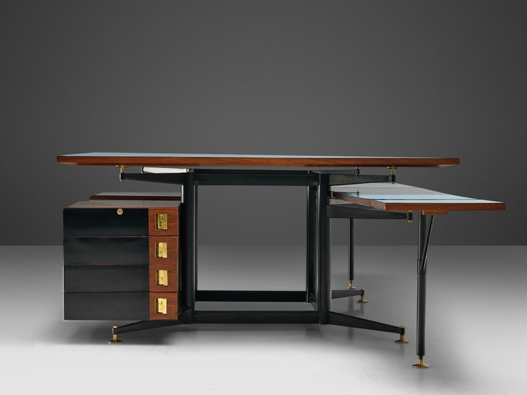 Exclusive Italian Double Desk in Italian Walnut For Sale at 1stDibs