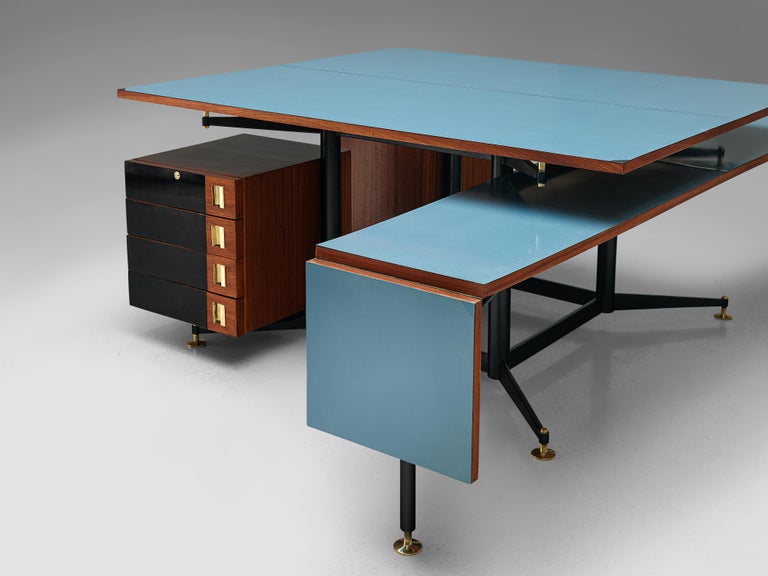 Exclusive Italian Double Desk in Italian Walnut For Sale at 1stDibs